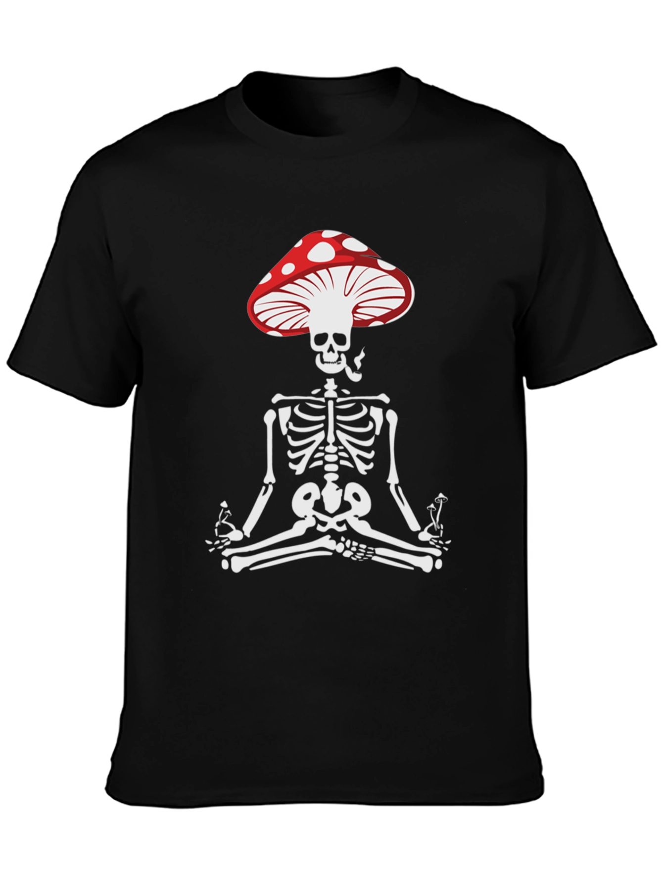 Mushroom Skull Tee - Meditating Skeleton T-Shirt