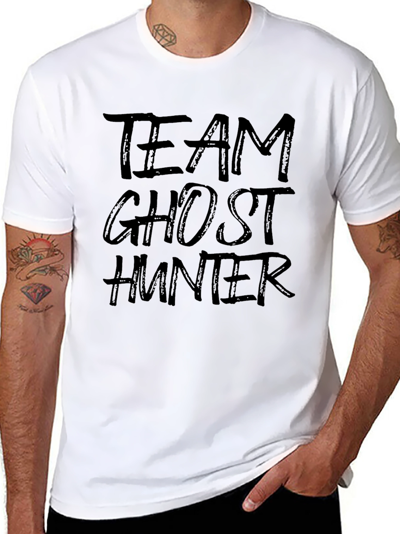 Team Ghost Hunter Graphic Print Tee - Black