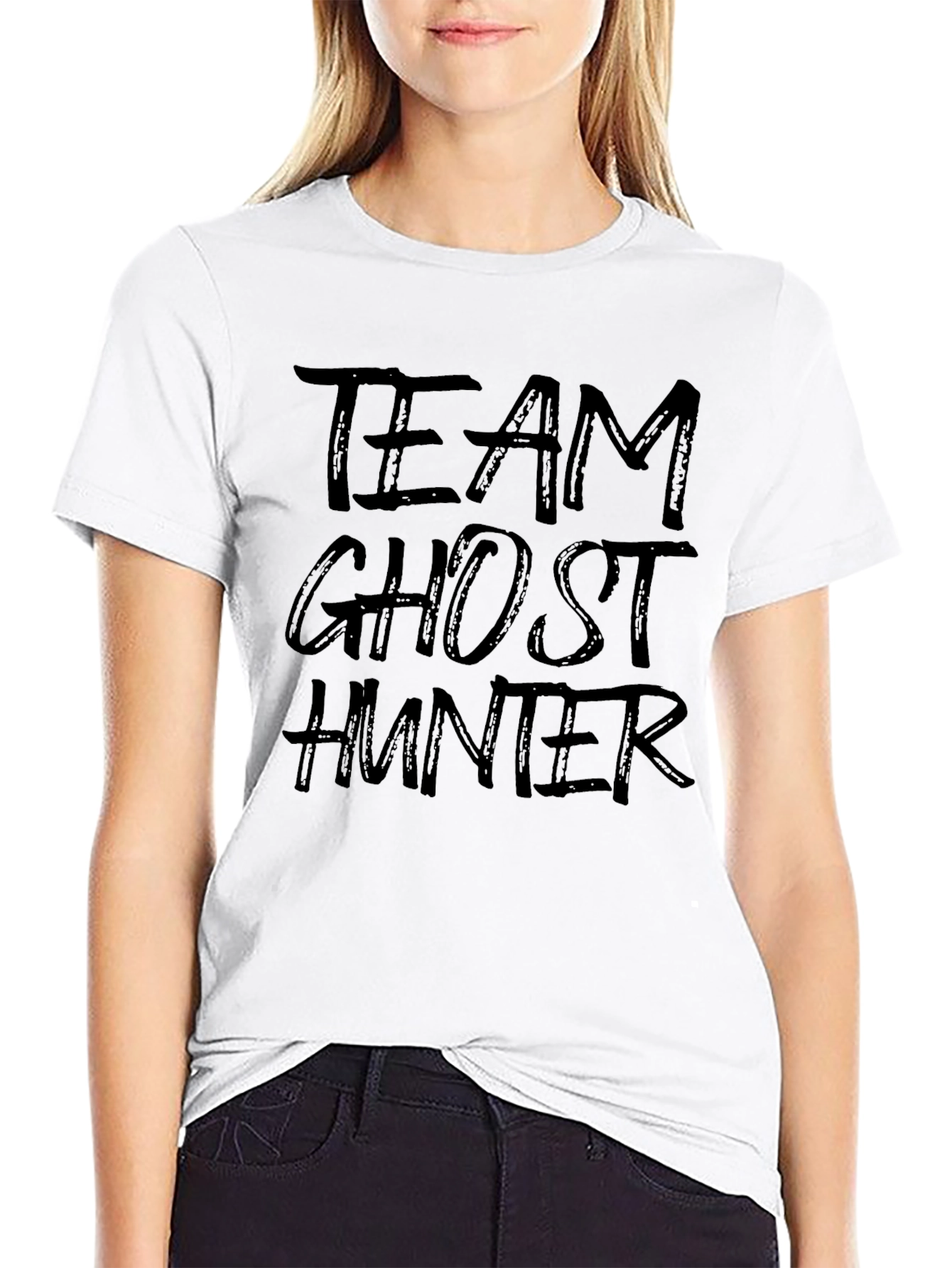 Team Ghost Hunter Graphic Print Tee - Black