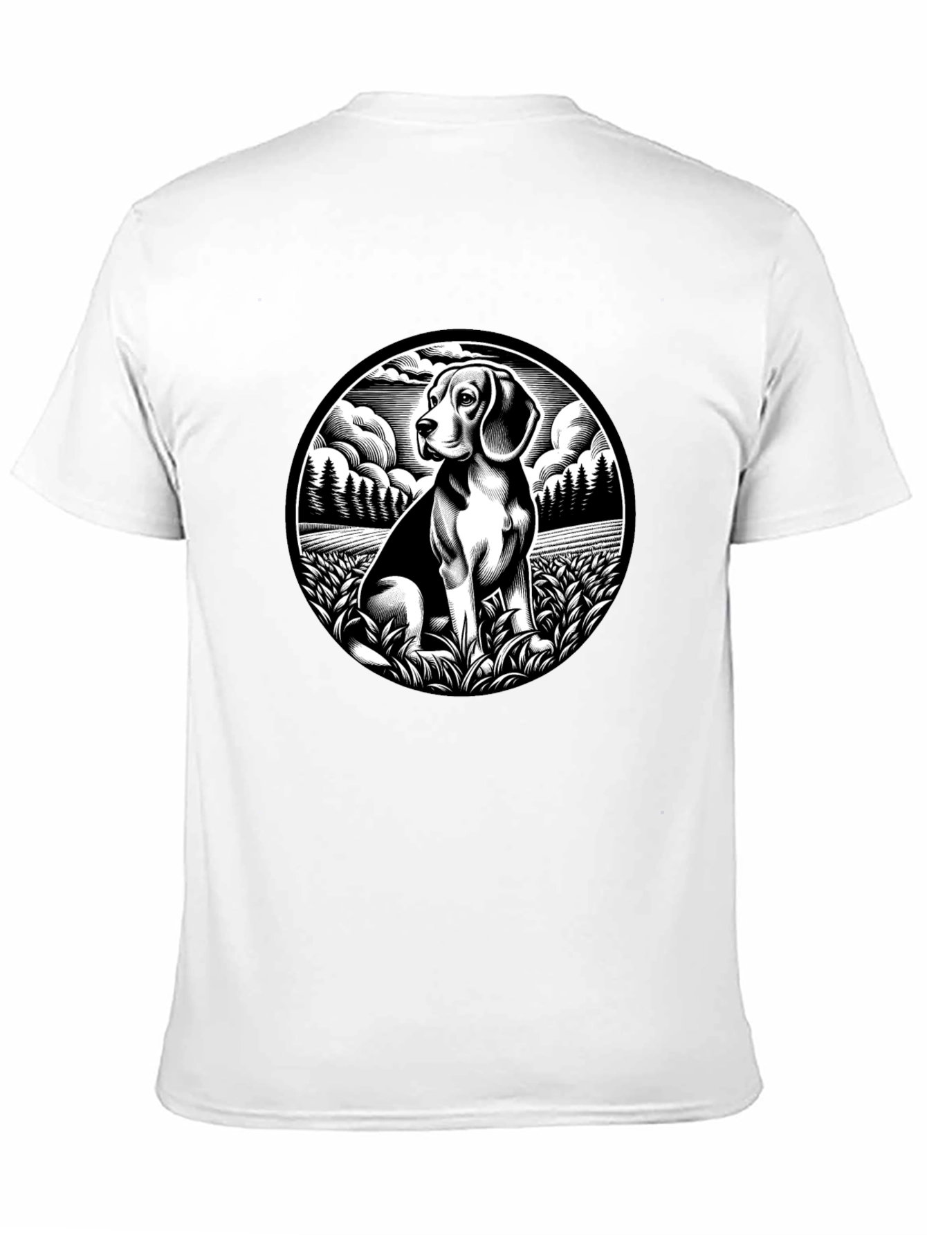 Beagle Dog Graphic Print Black T-Shirt