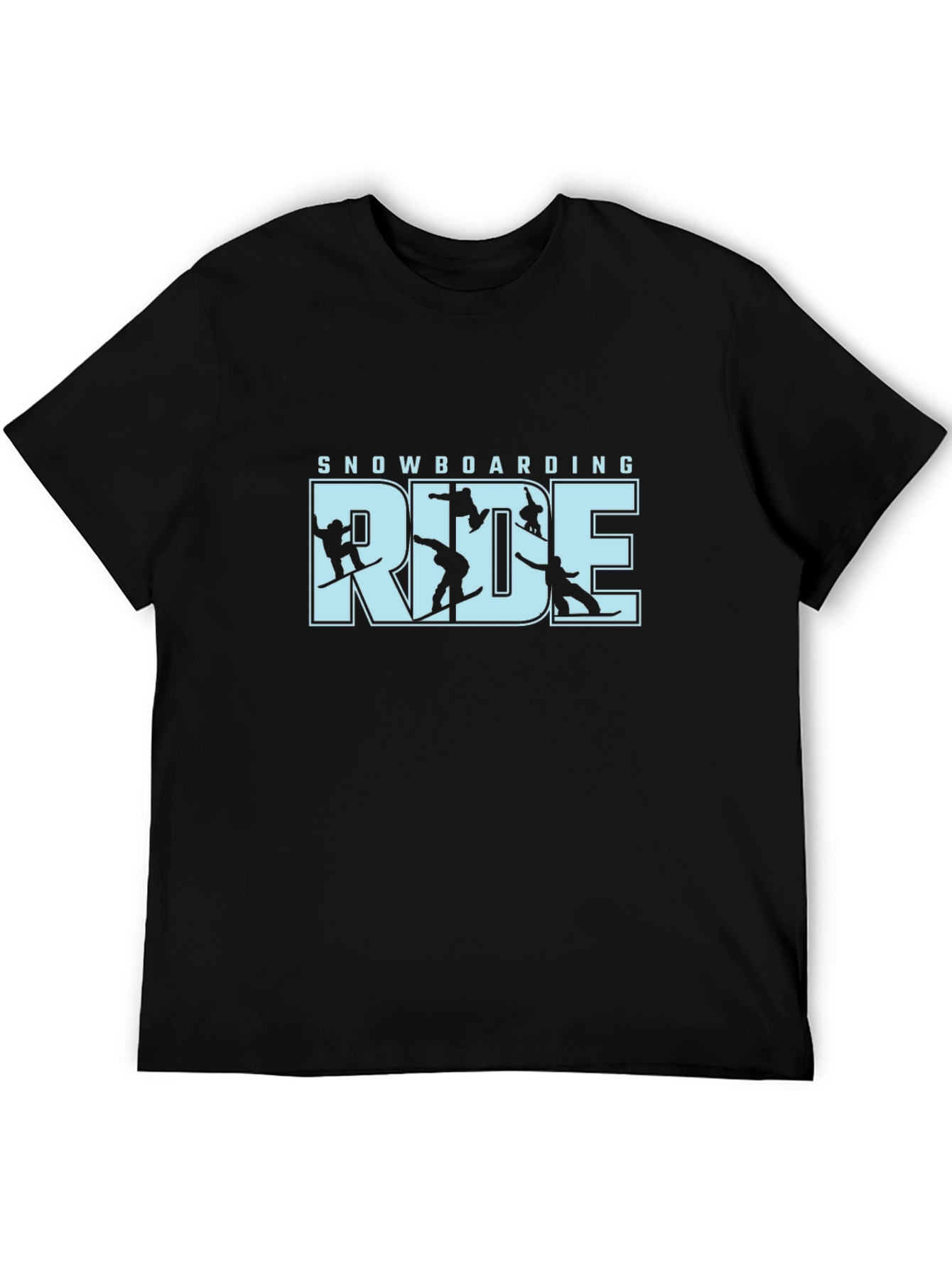 Snowboarding Ride T-Shirt - Black Graphic Tee