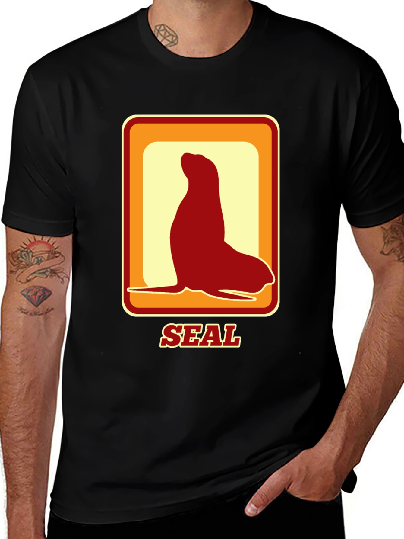 Retro Seal T-Shirt - Black Tee
