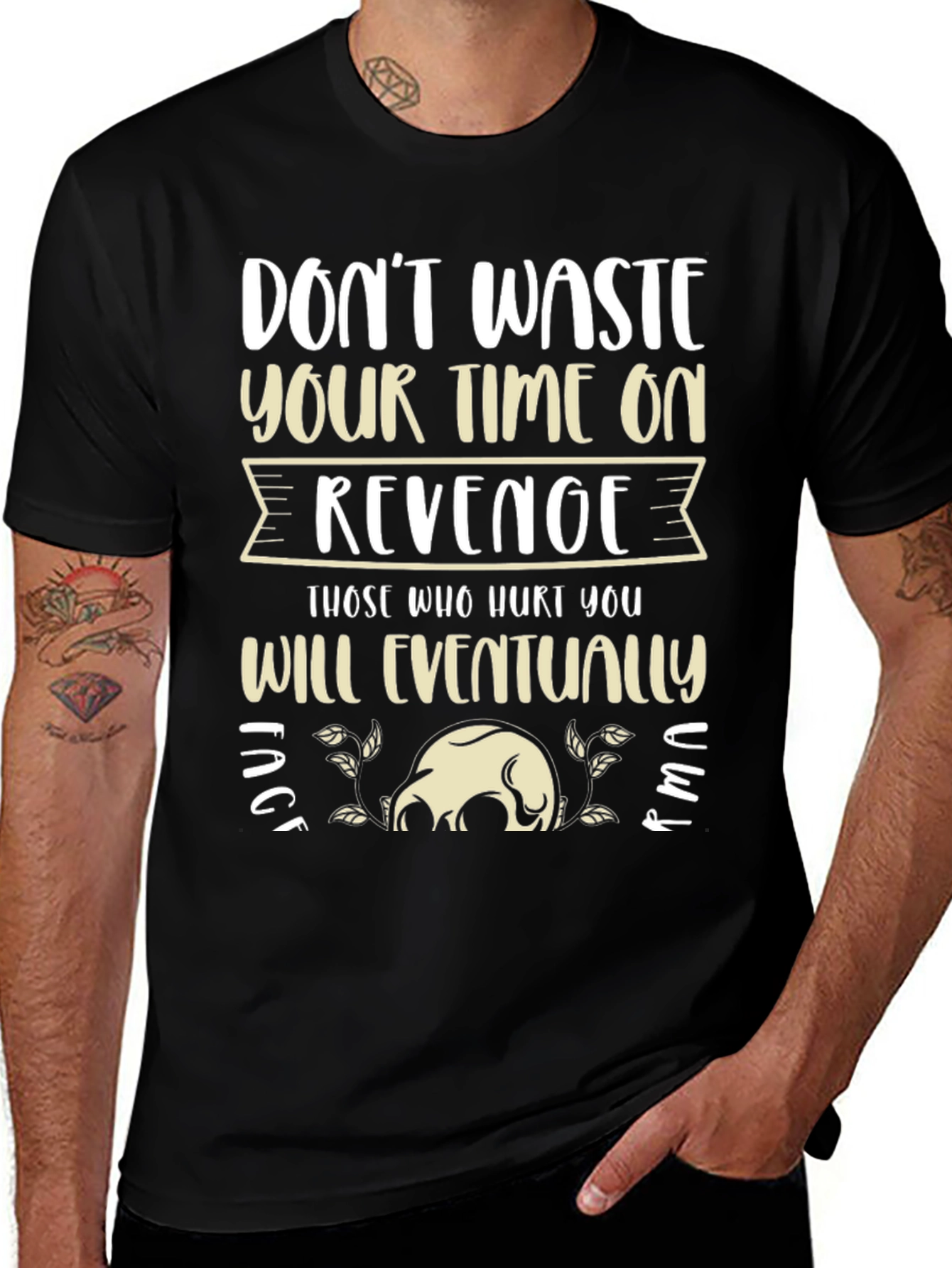 Revenge Slogan Graphic Tee - Relaxed Fit