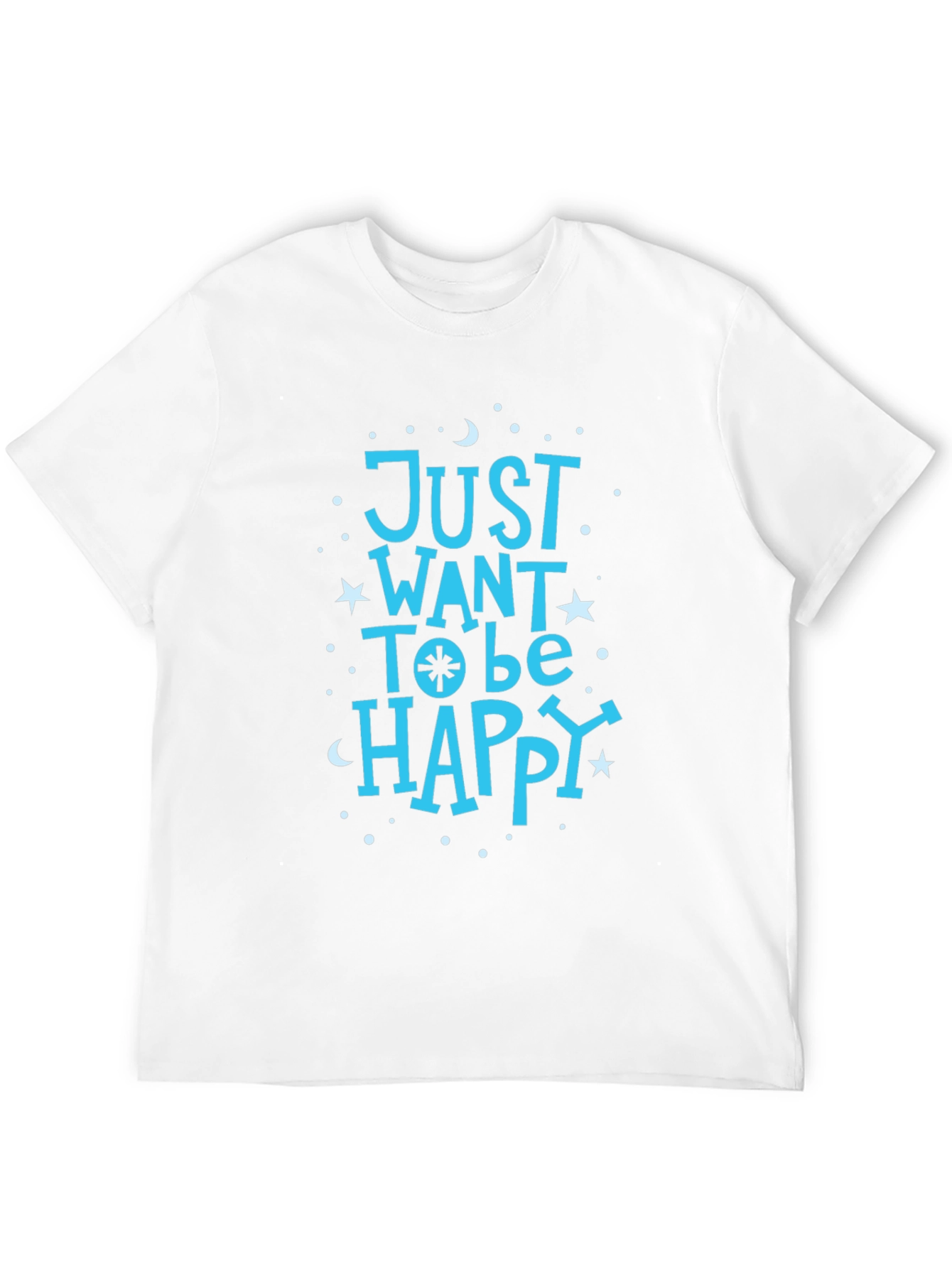 Just Want To Be Happy Black Graphic T-Shirt