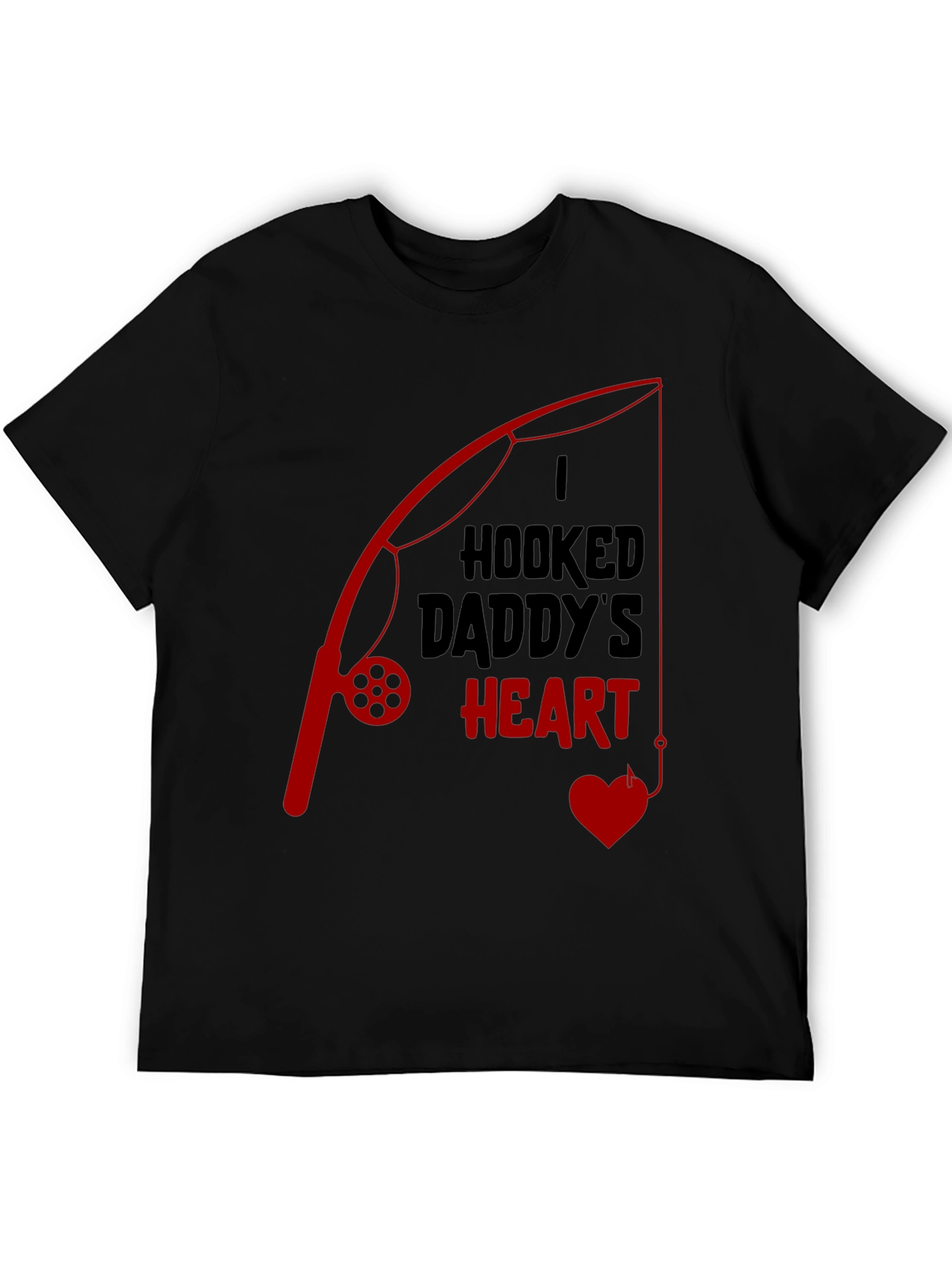 Hooked Daddys Heart Fishing T-Shirt