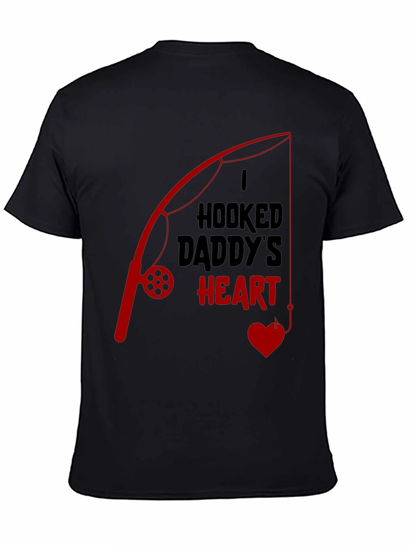 Hooked Daddys Heart Fishing T-Shirt