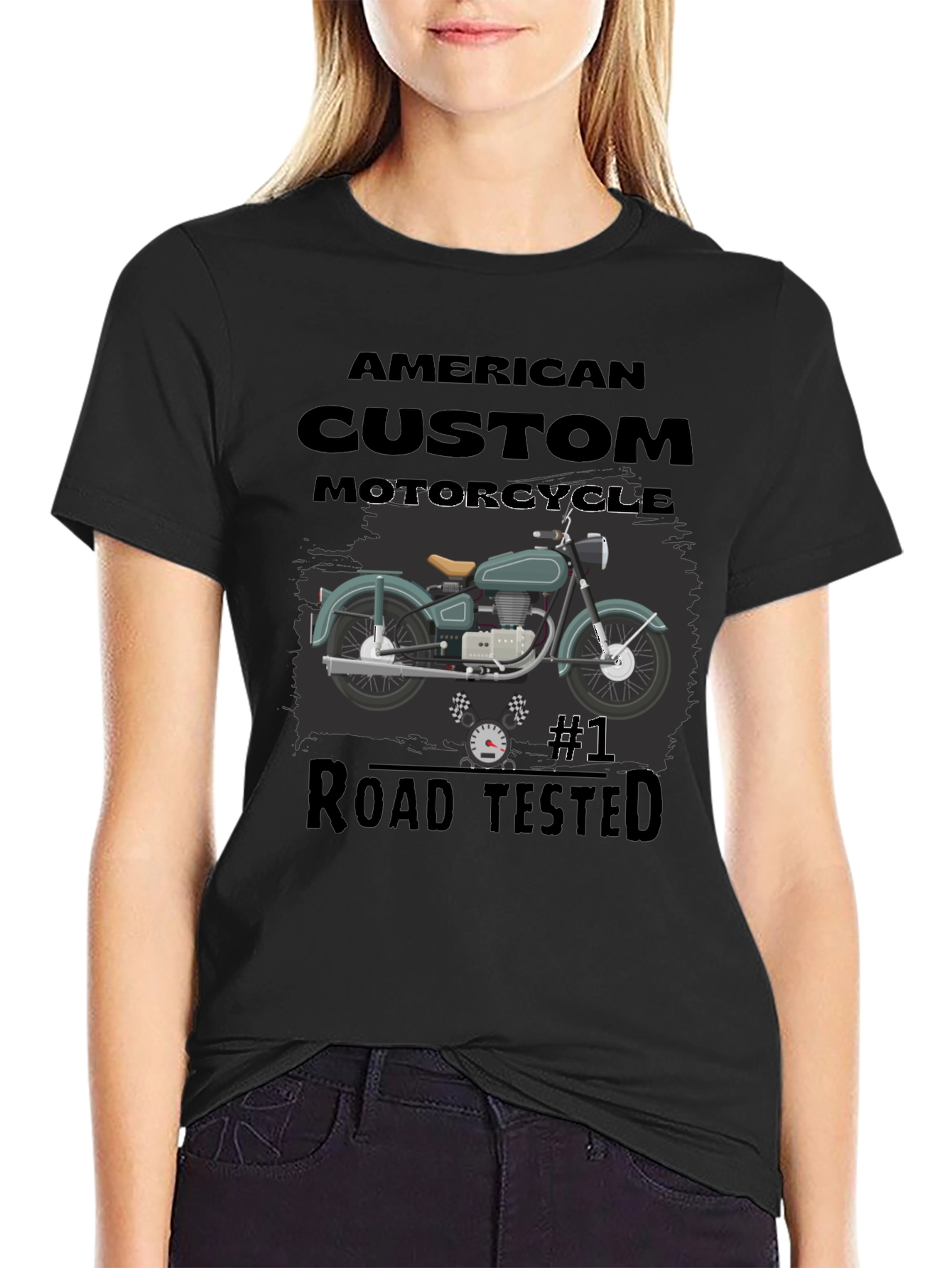American Custom Motorcycle Graphic T-Shirt