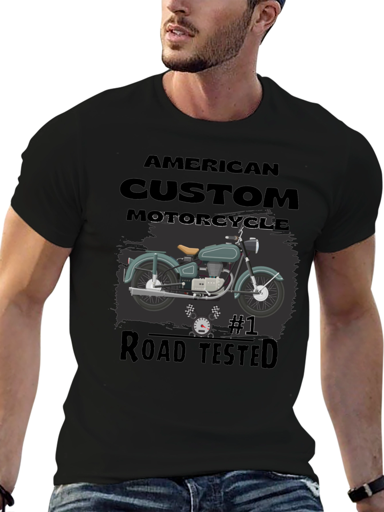 American Custom Motorcycle Graphic T-Shirt