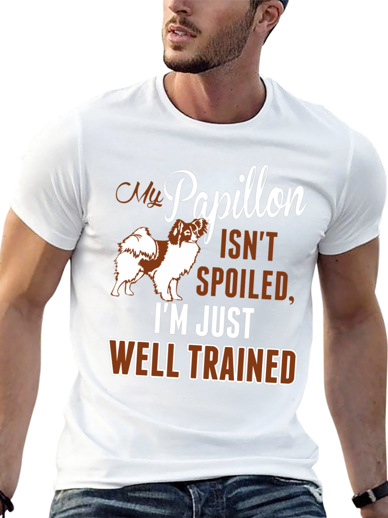 My Papillon Isnt Spoiled Funny Dog T-Shirt