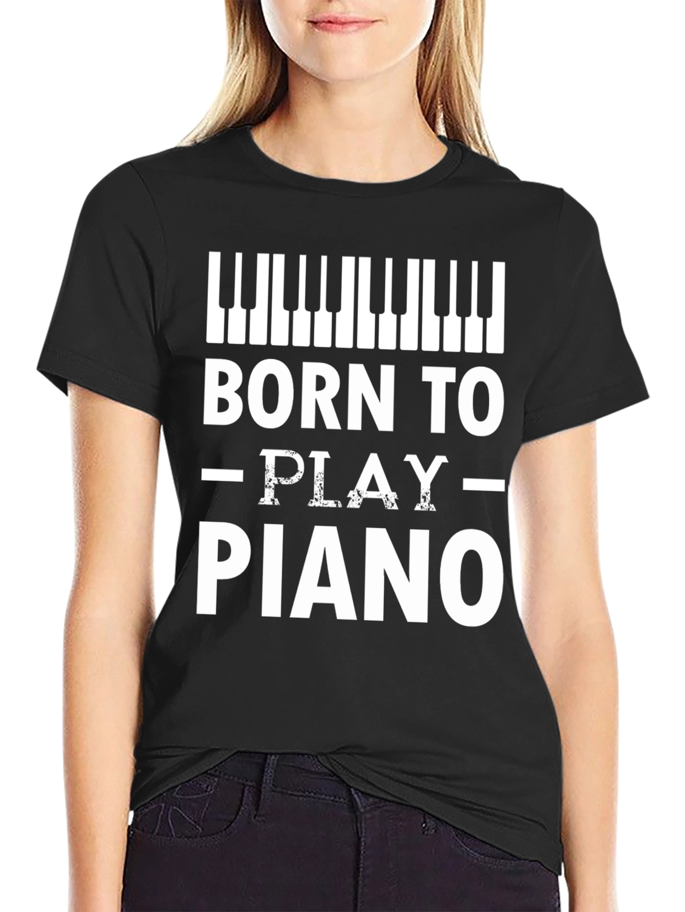 Born to Play Piano Graphic T-Shirt