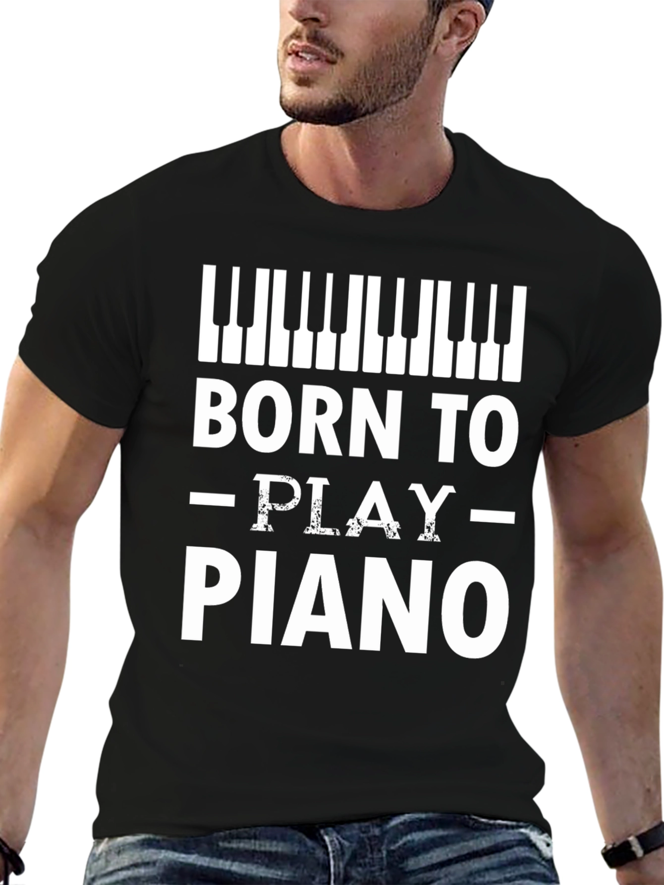 Born to Play Piano Graphic T-Shirt