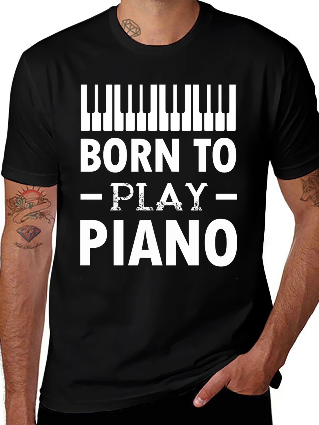 Born to Play Piano Graphic T-Shirt