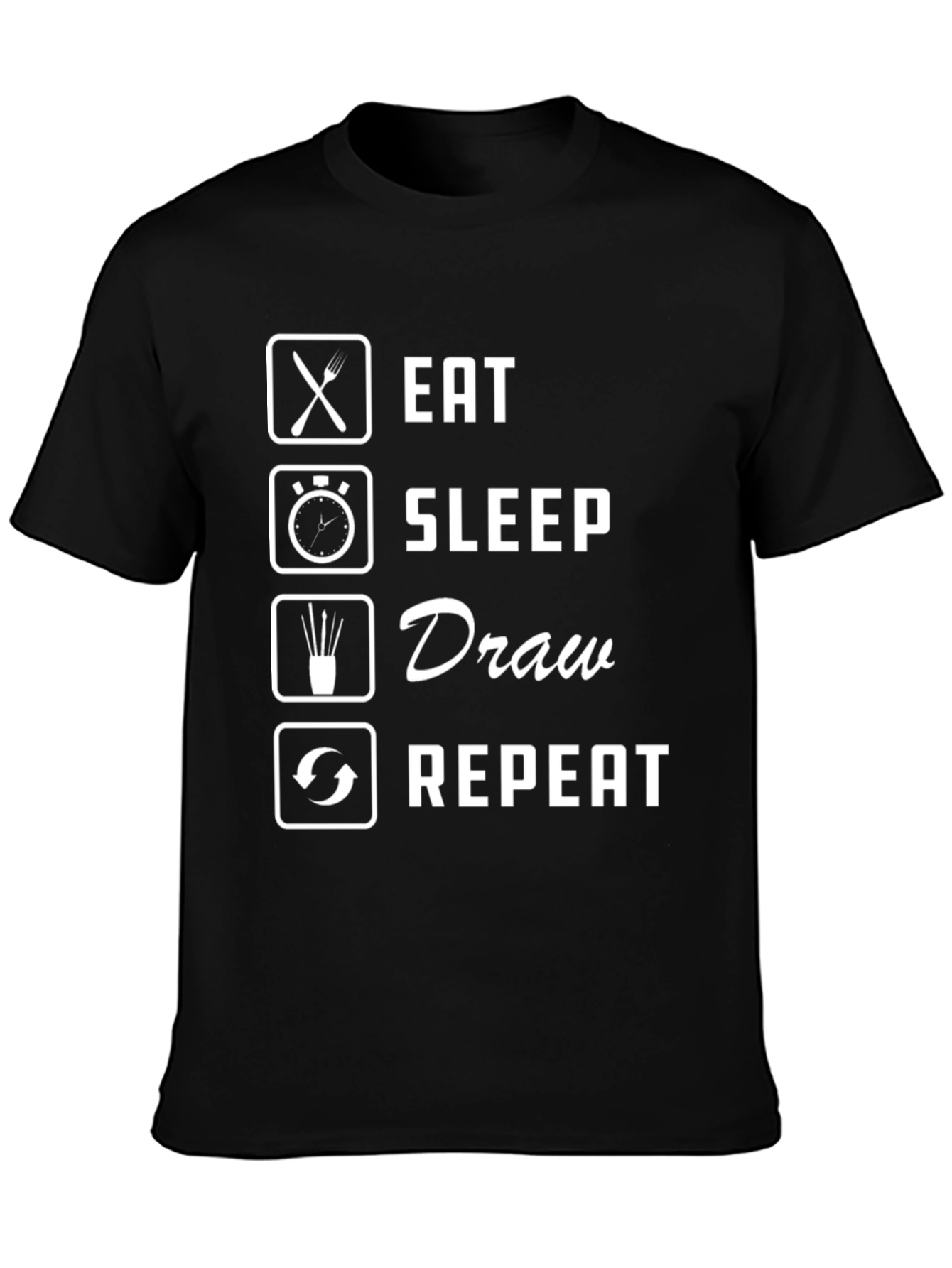 Eat Sleep Draw Repeat Graphic Tee