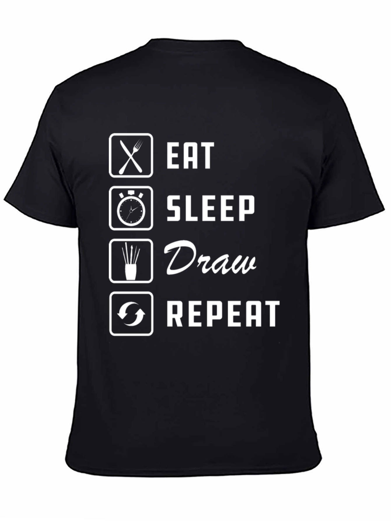 Eat Sleep Draw Repeat Graphic Tee