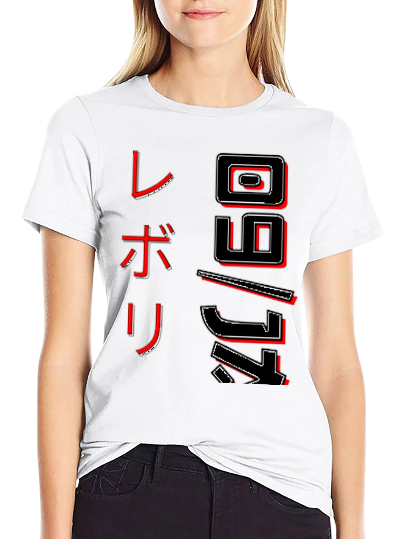 Japanese Text Graphic T-Shirt