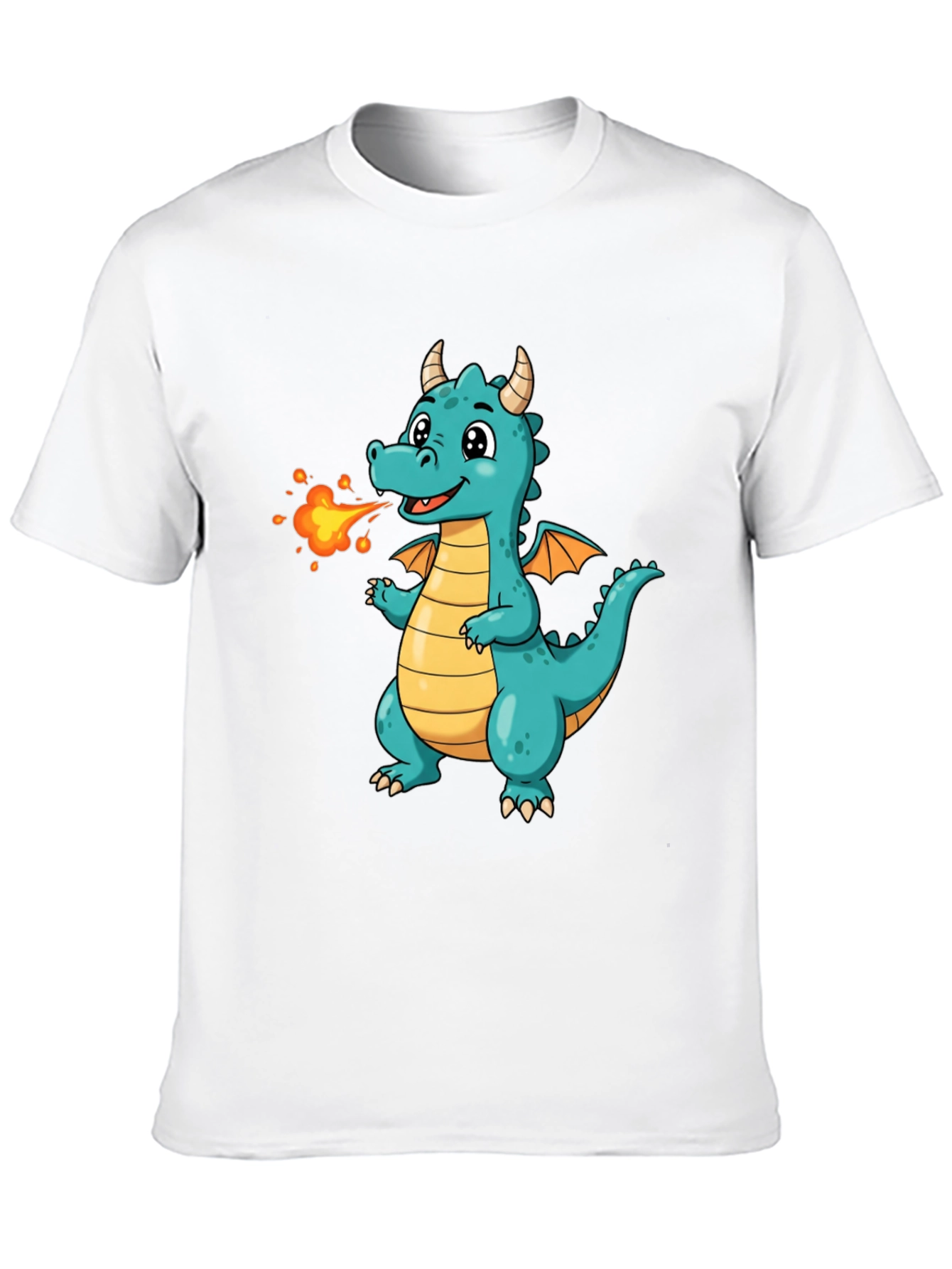 Cute Fire Dragon Graphic Tee - Kids Fun Shirt