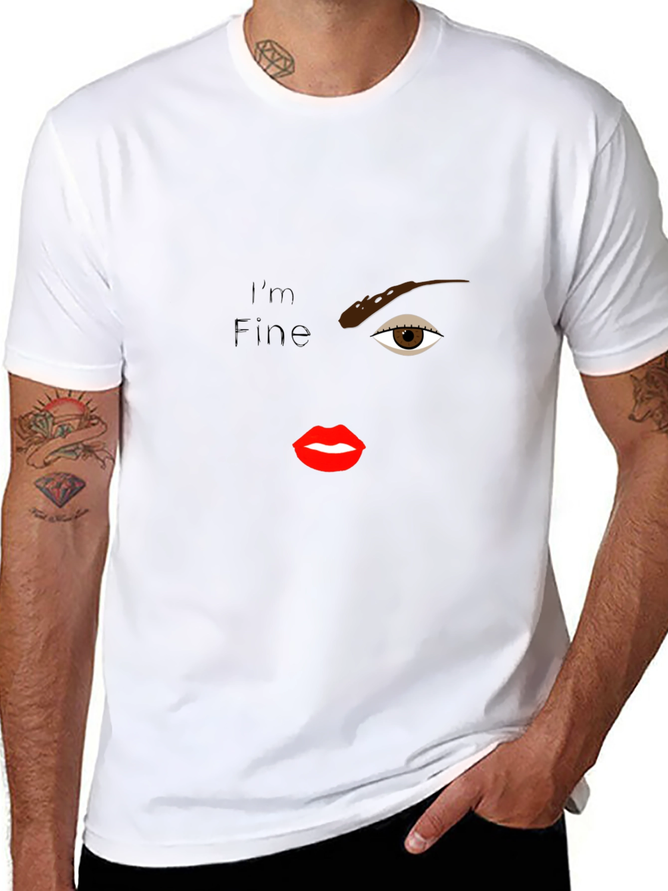 Im Fine T-Shirt - One Eye Lips Design