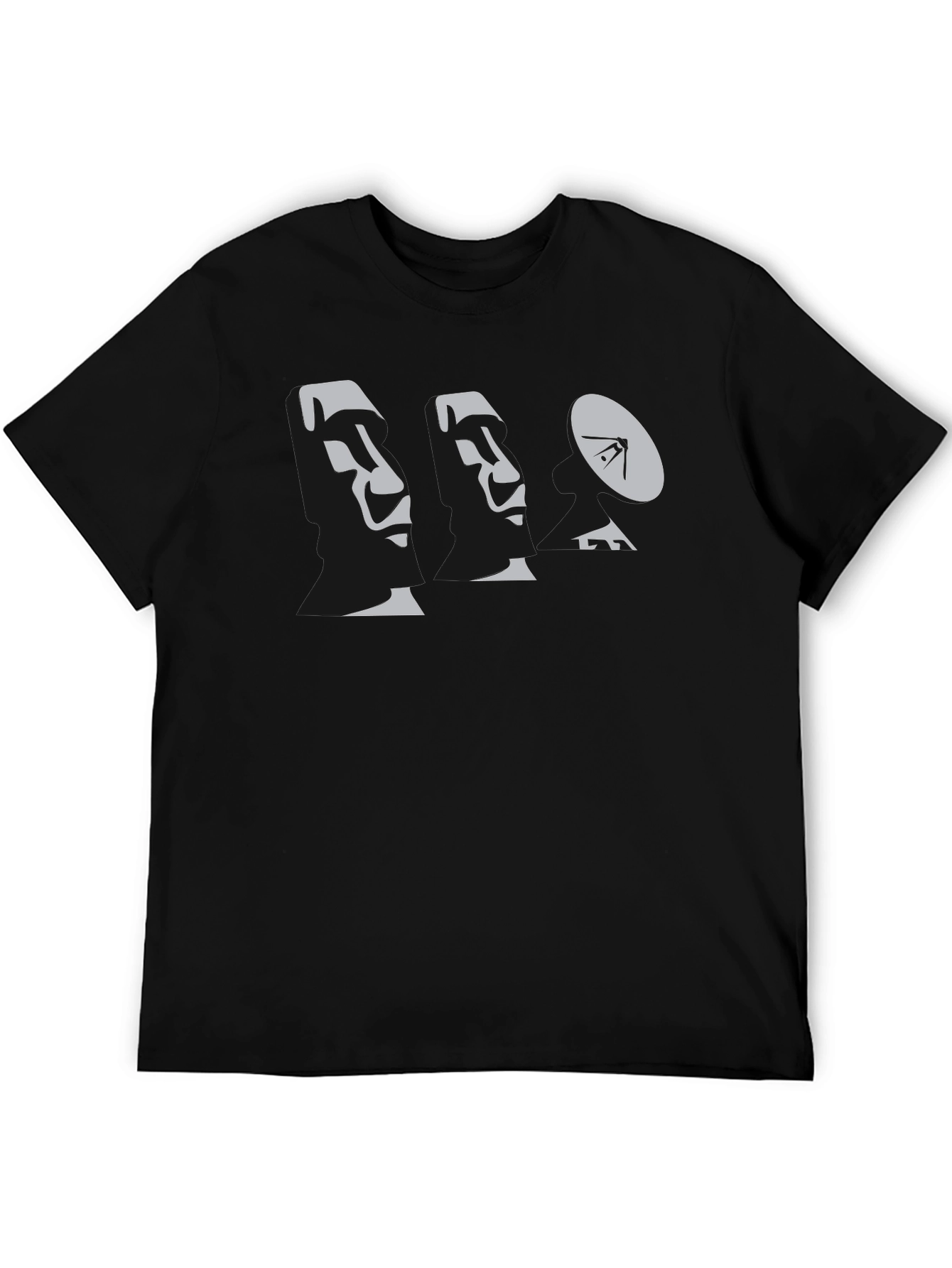 Moai Satellite T-Shirt - Black Graphic Tee