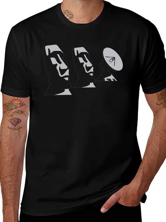 Moai Satellite T-Shirt - Black Graphic Tee