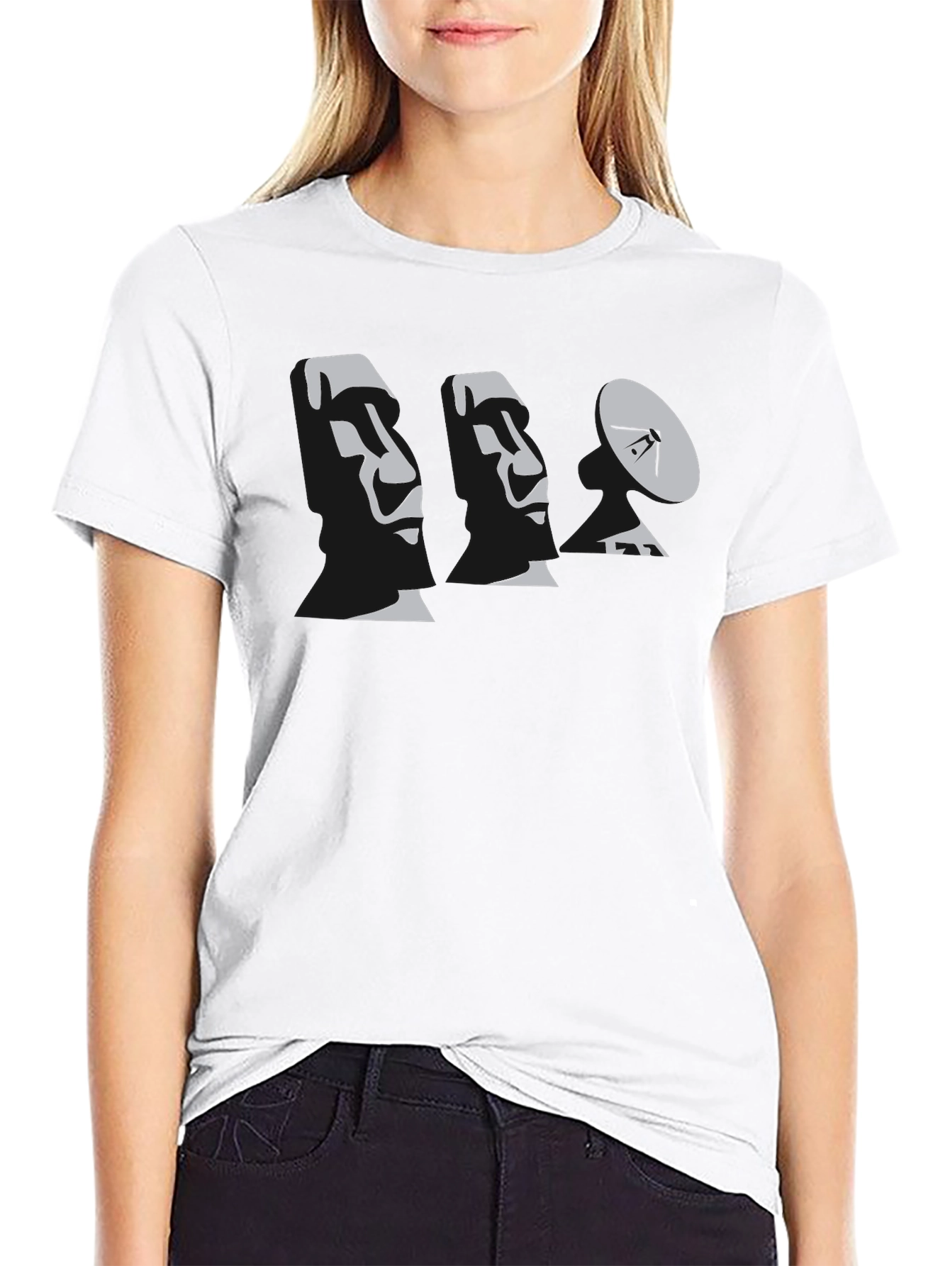 Moai Satellite T-Shirt - Black Graphic Tee