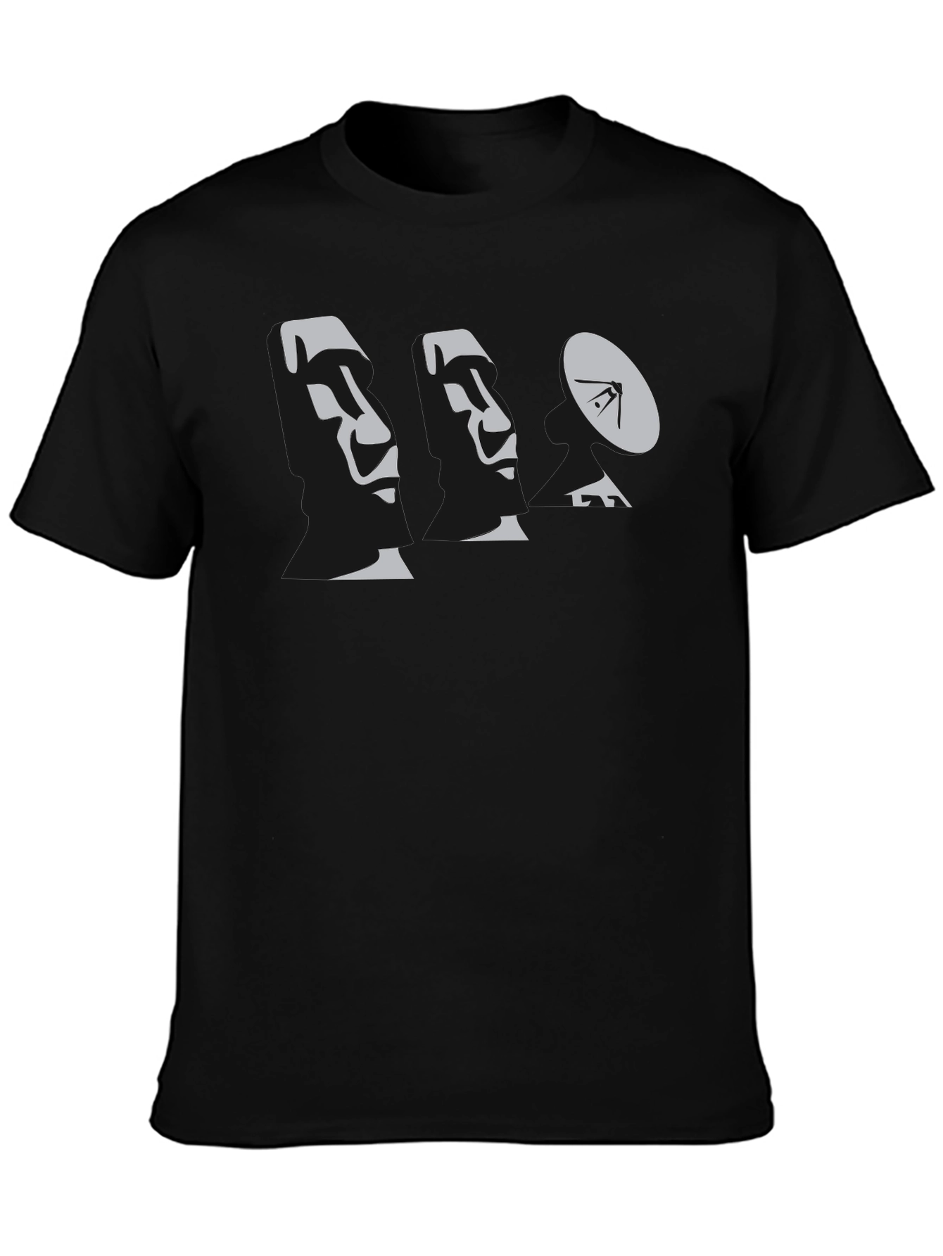 Moai Satellite T-Shirt - Black Graphic Tee