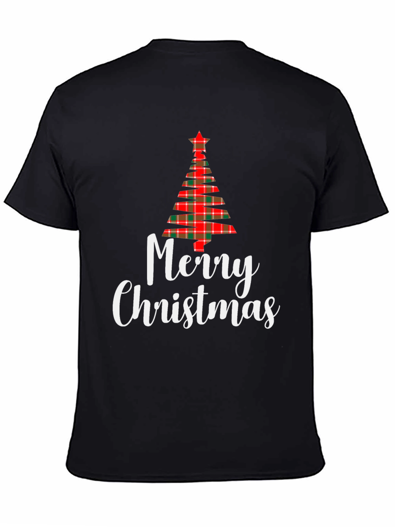 Festive Plaid Christmas Tree Graphic Tee