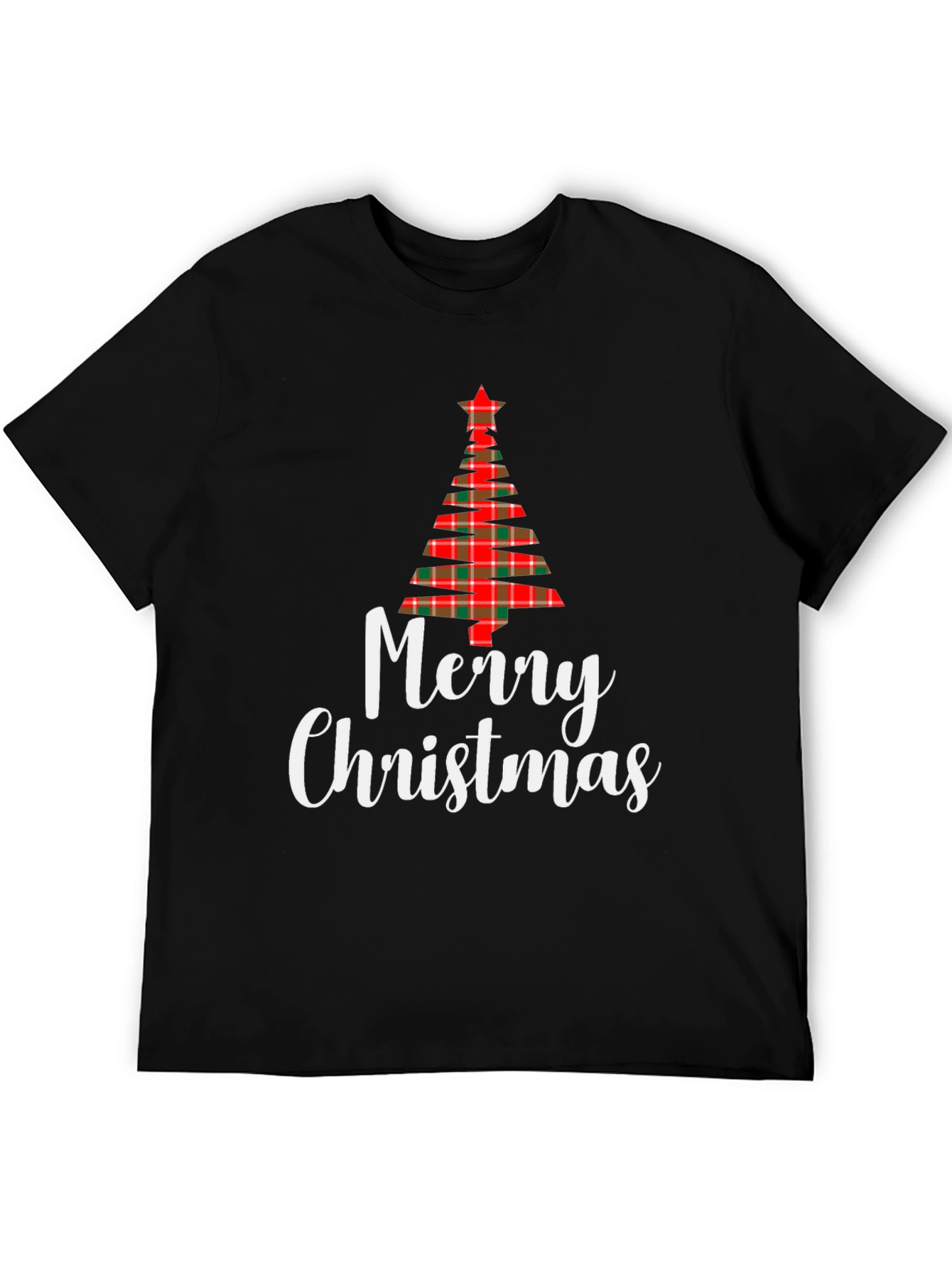 Festive Plaid Christmas Tree Graphic Tee