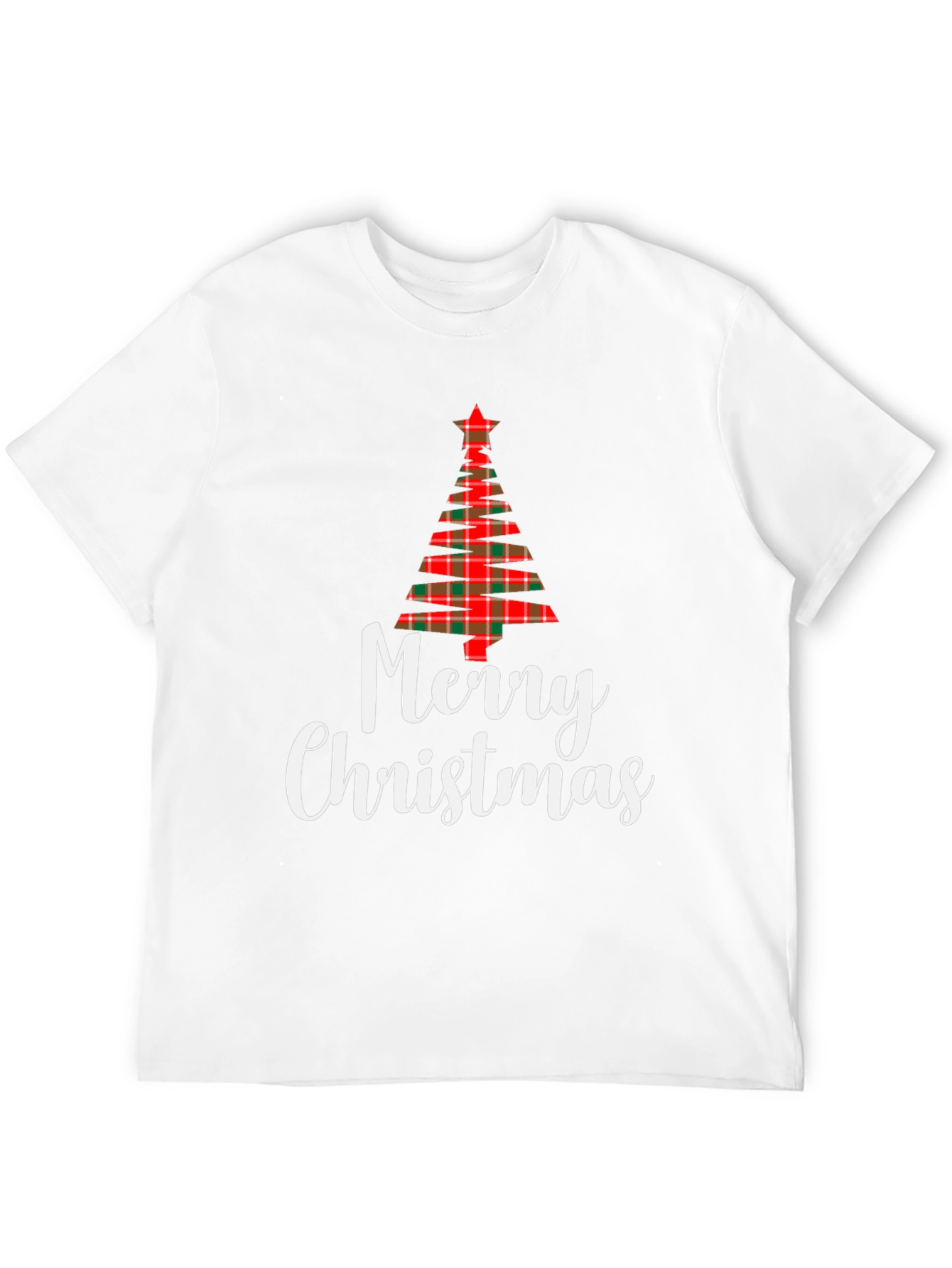 Festive Plaid Christmas Tree Graphic Tee