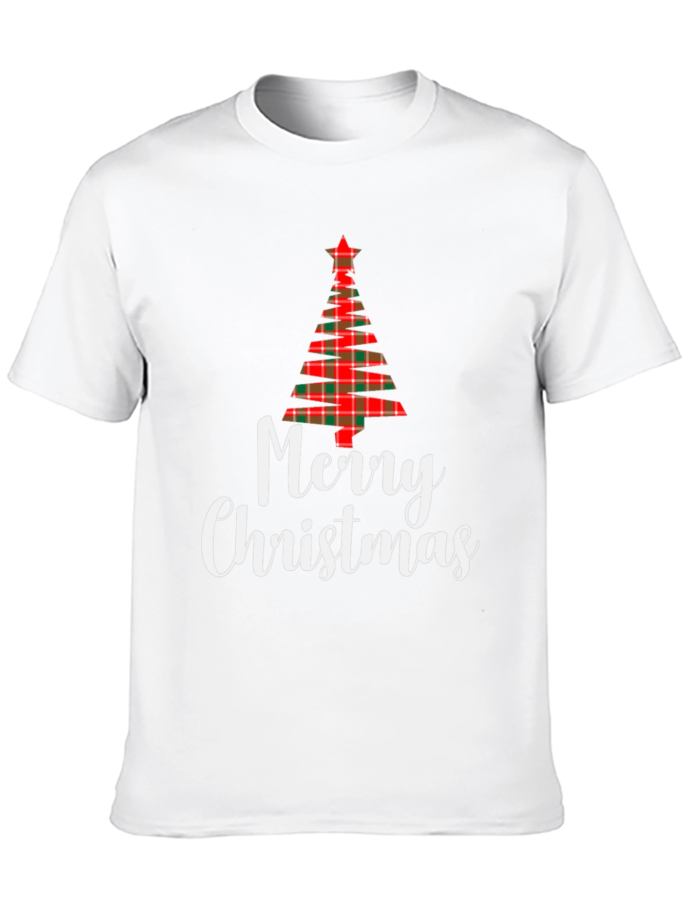 Festive Plaid Christmas Tree Graphic Tee