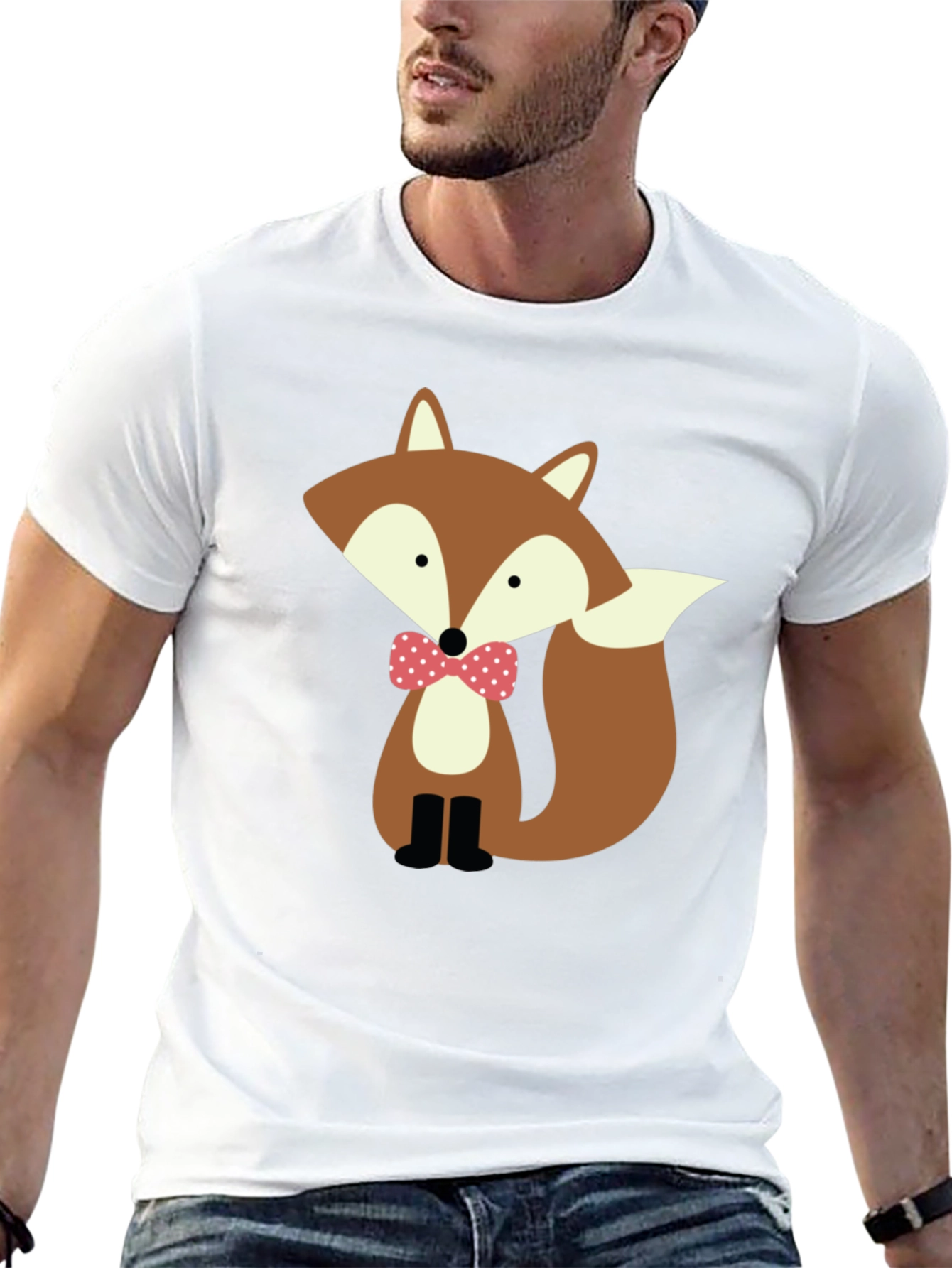 Fox Bowtie Graphic Tee - Stylish Casual Wear