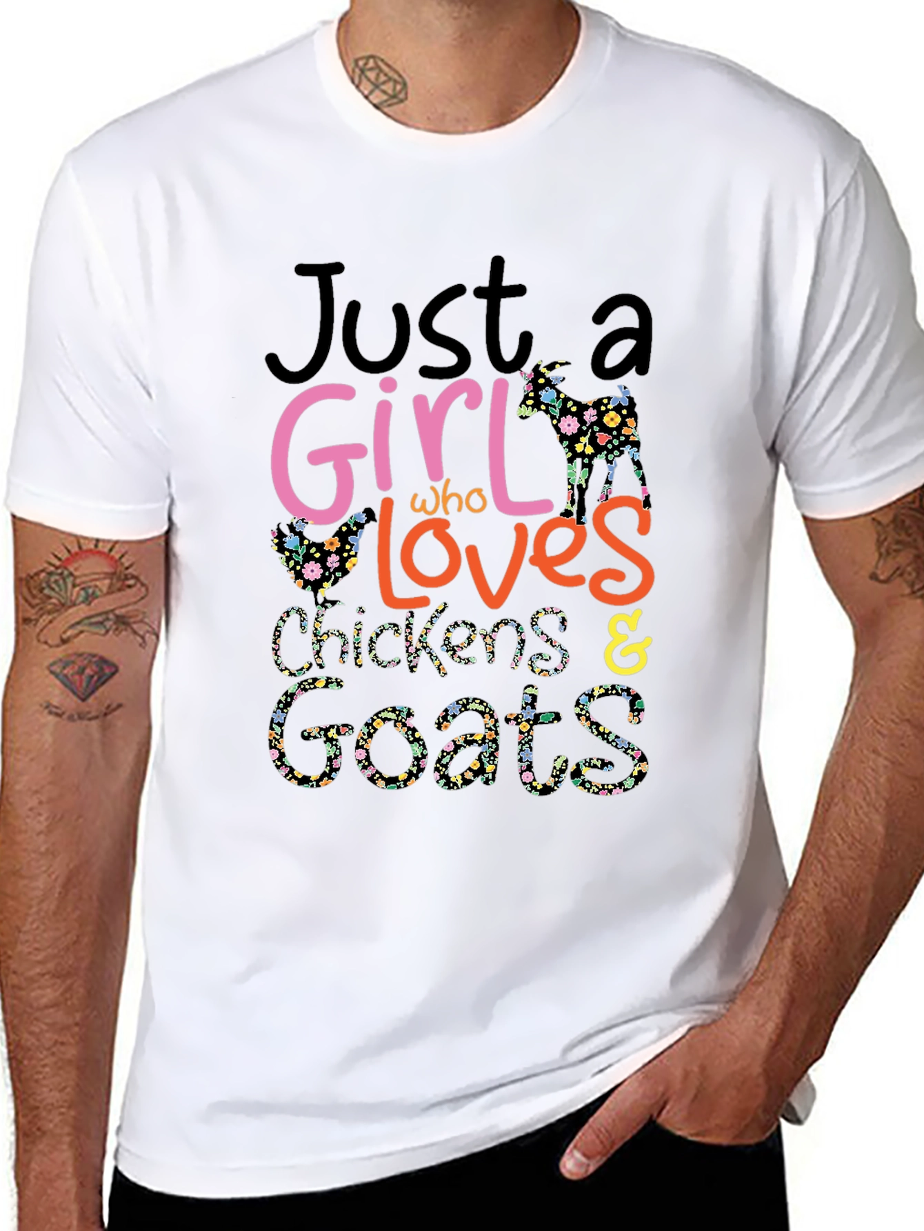 Girl Loves Chickens & Goats T-Shirt