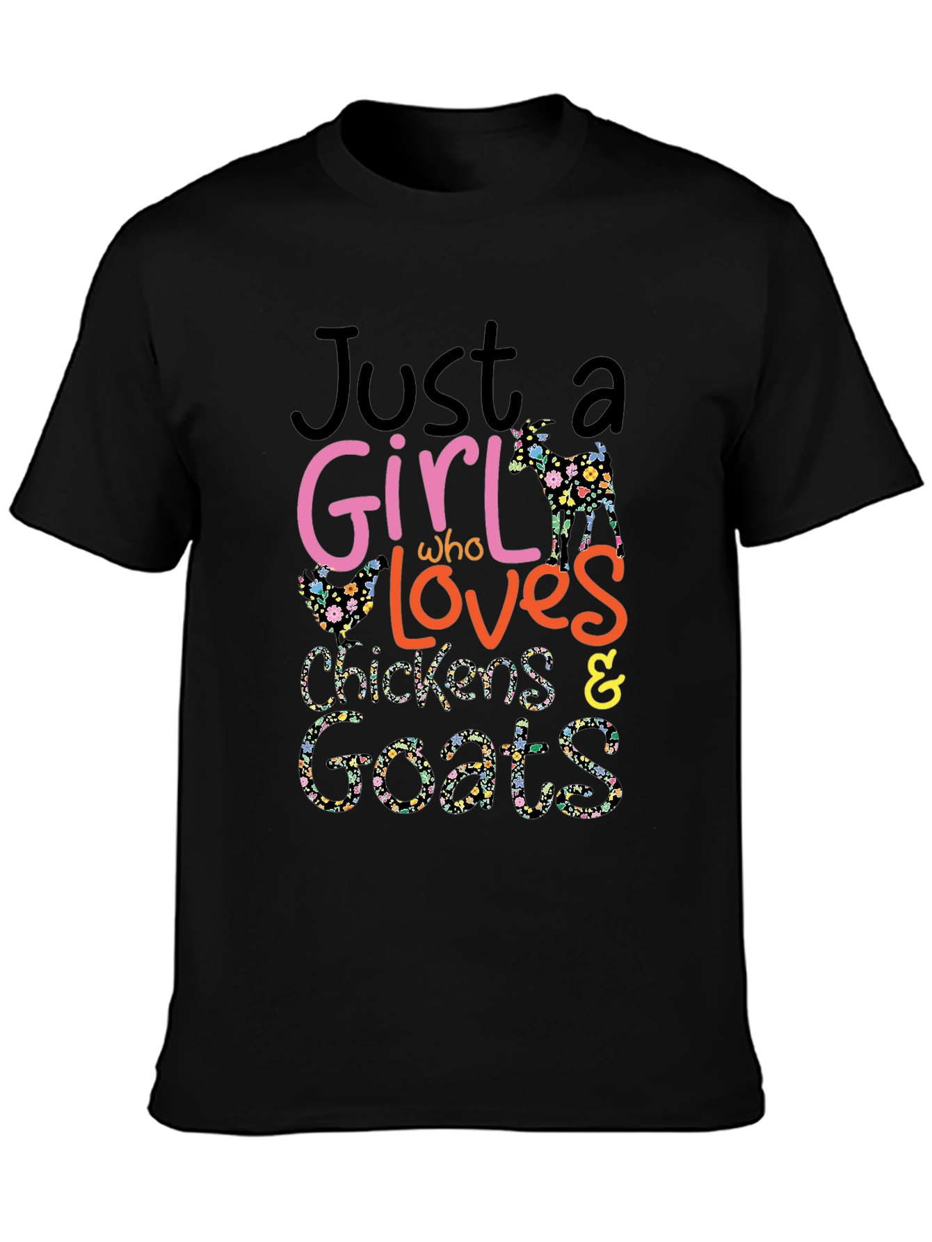 Girl Loves Chickens & Goats T-Shirt