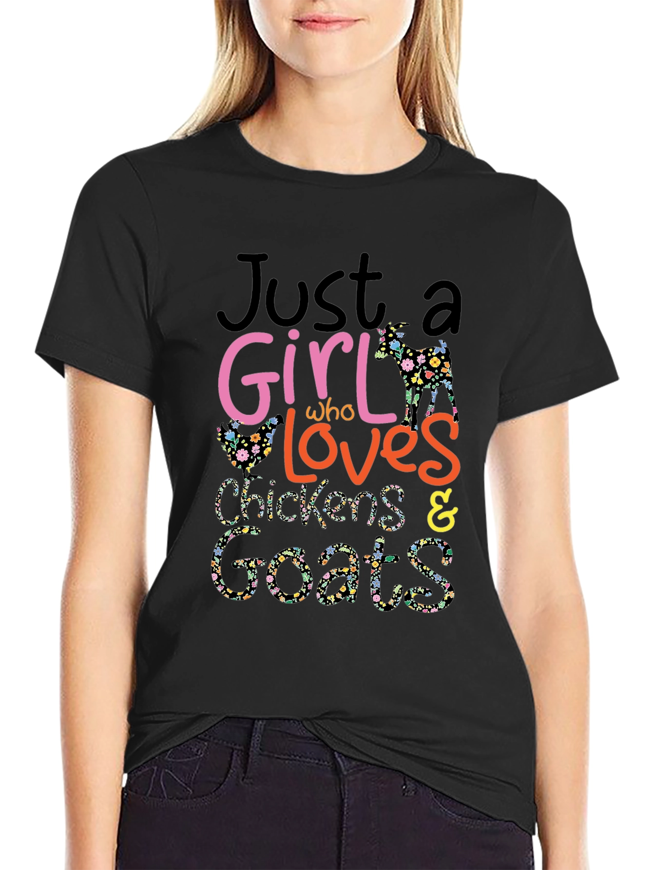 Girl Loves Chickens & Goats T-Shirt