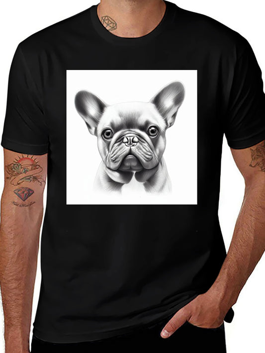 French Bulldog Portrait Black T-Shirt