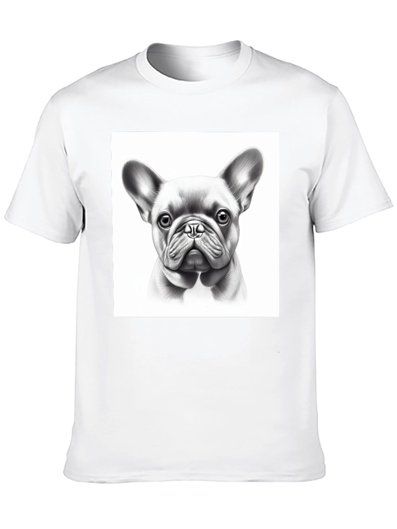 French Bulldog Portrait Black T-Shirt