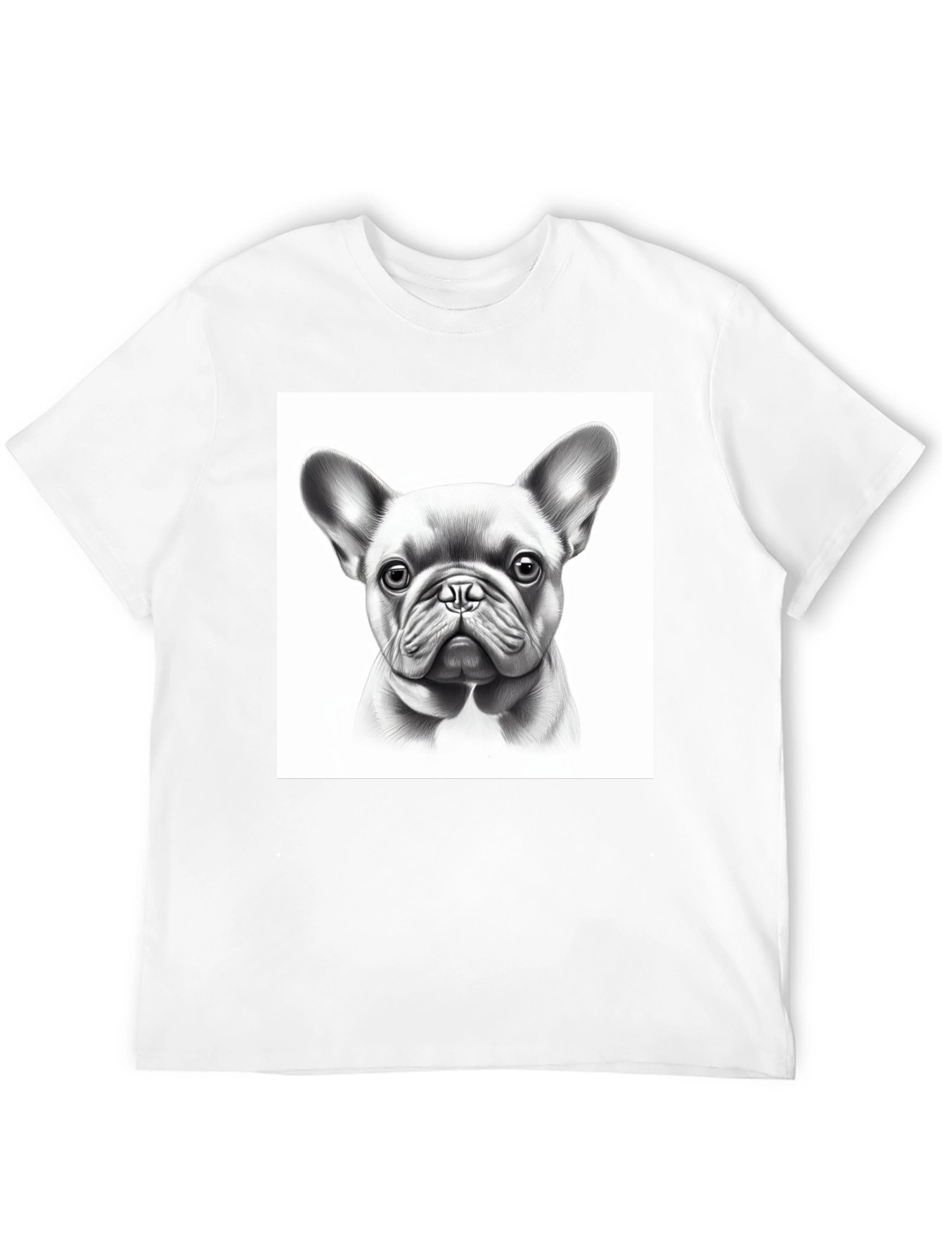 French Bulldog Portrait Black T-Shirt