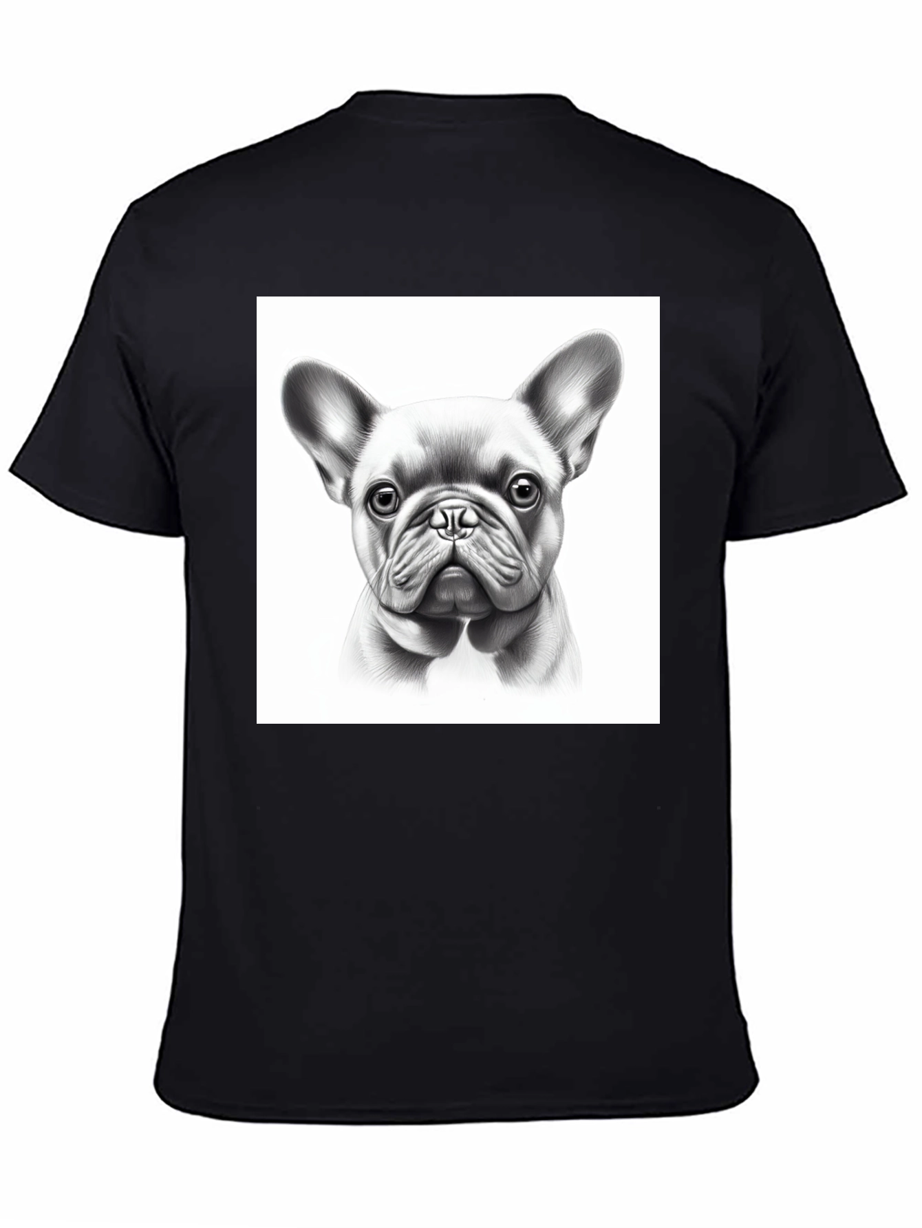 French Bulldog Portrait Black T-Shirt