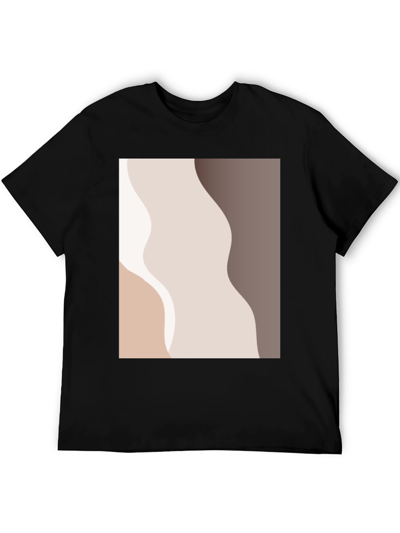 Minimalist Abstract Graphic Print Black T-Shirt