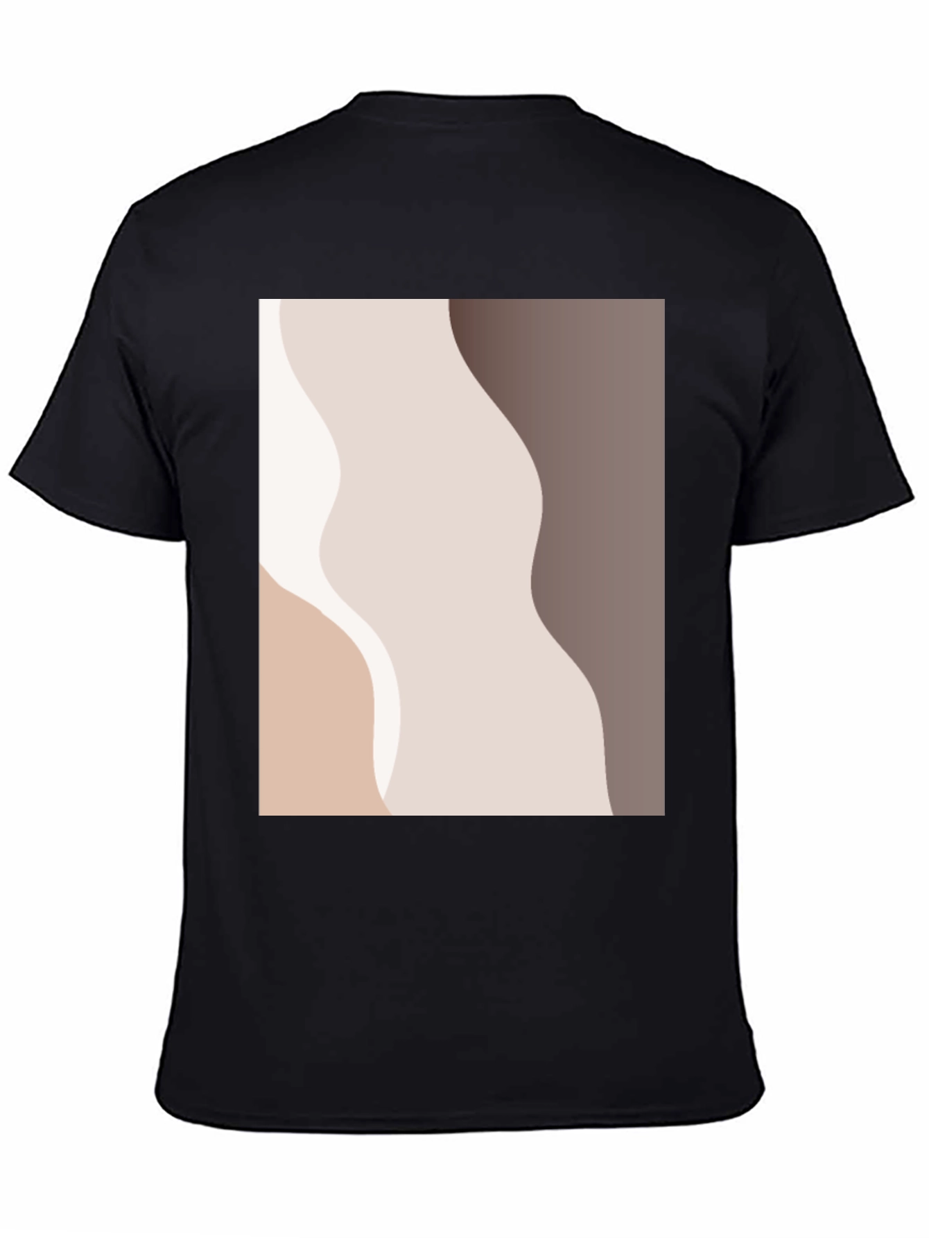 Minimalist Abstract Graphic Print Black T-Shirt