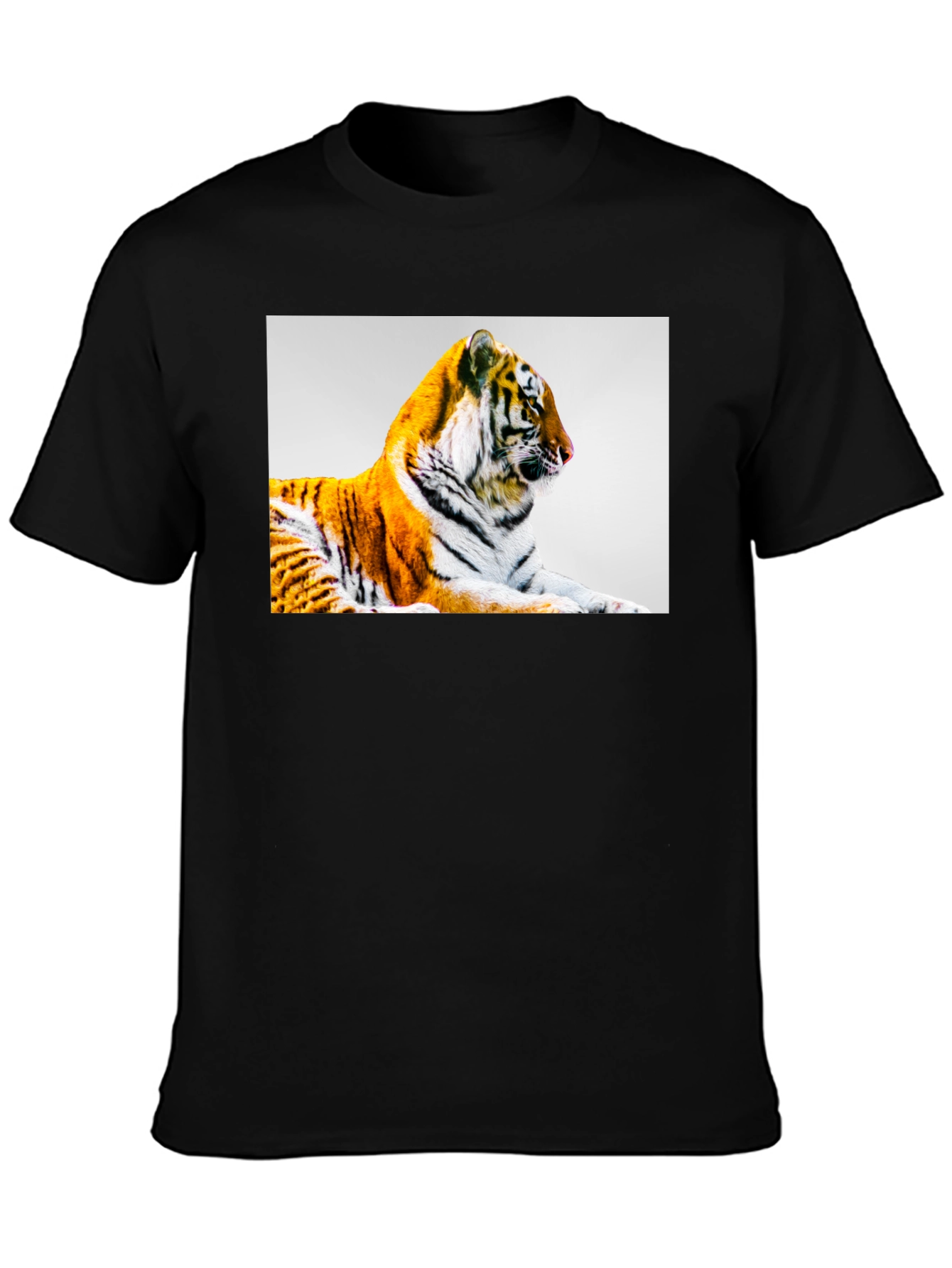 Tiger Graphic Print Black T-Shirt