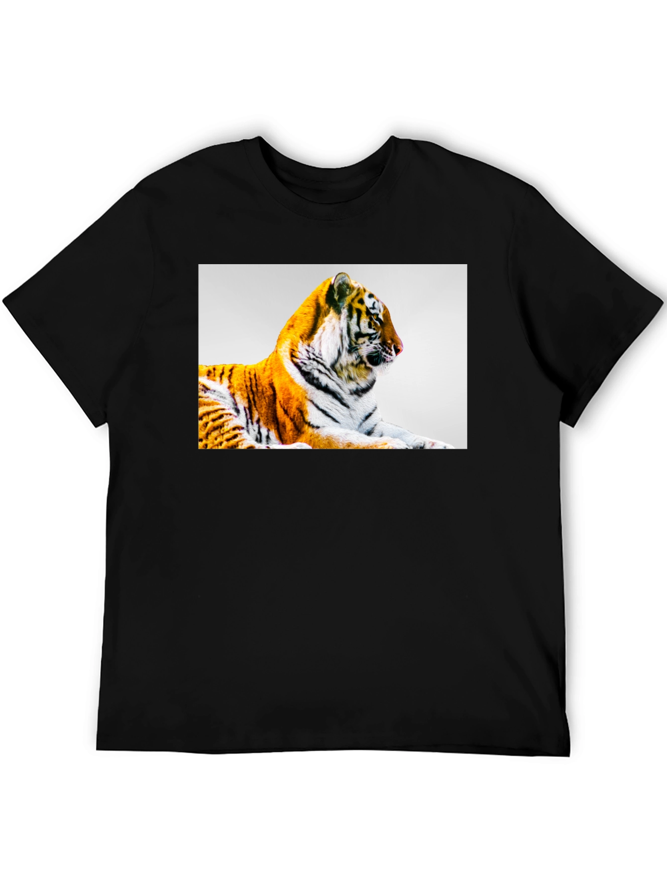 Tiger Graphic Print Black T-Shirt