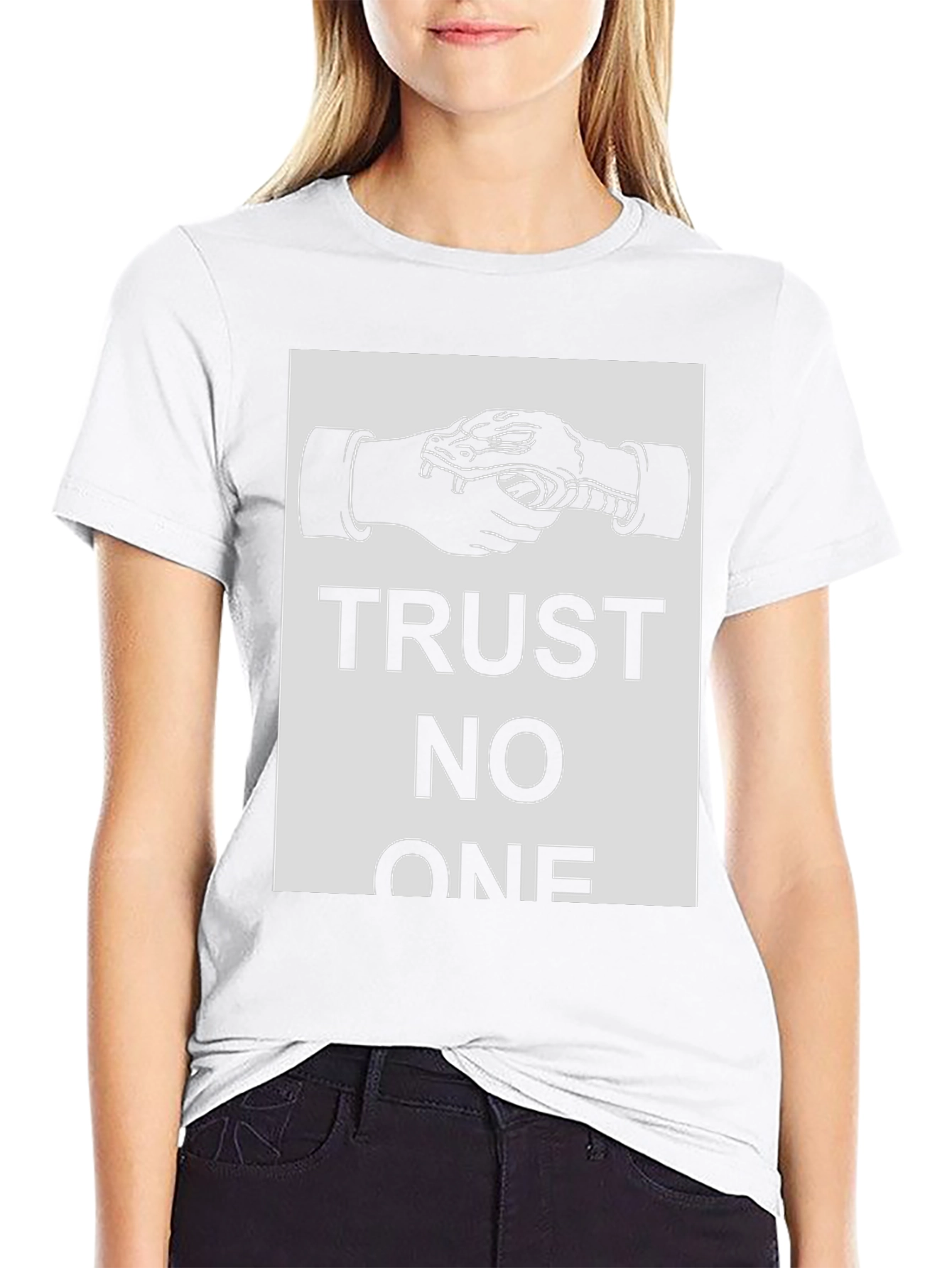 Trust No One Snake Handshake Graphic Tee