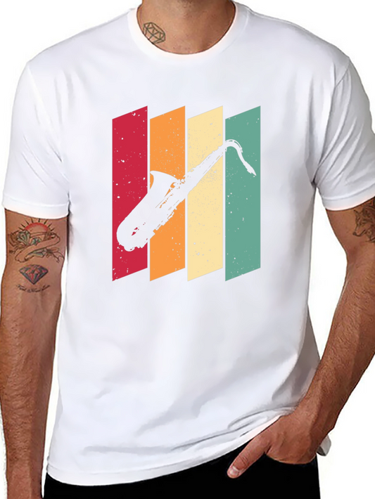 Retro Saxophone T-Shirt - Vintage Style Musical Tee