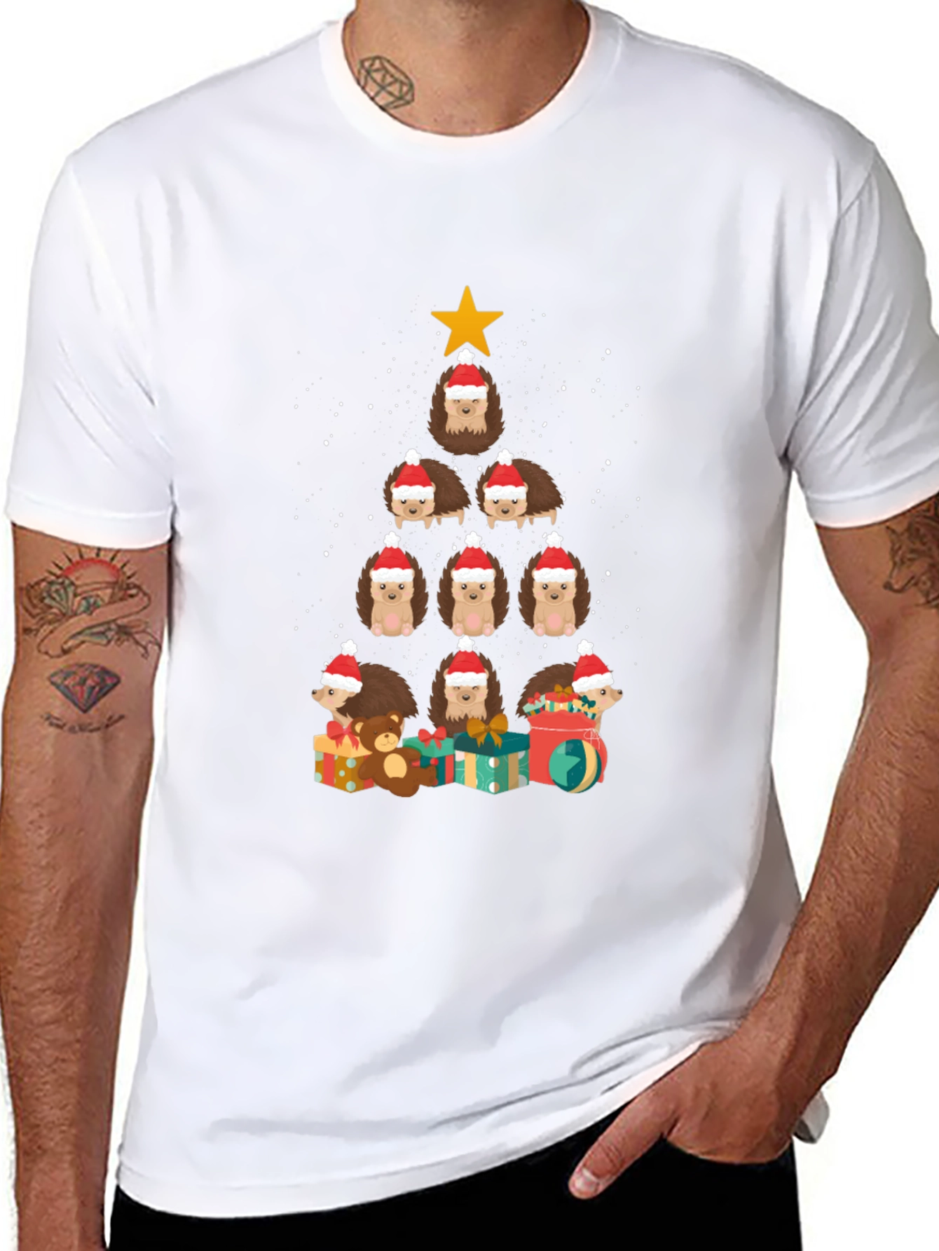 Holiday Hedgehog Christmas Tree T-Shirt