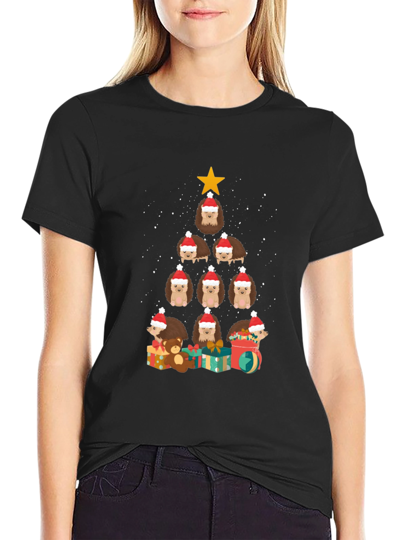 Holiday Hedgehog Christmas Tree T-Shirt