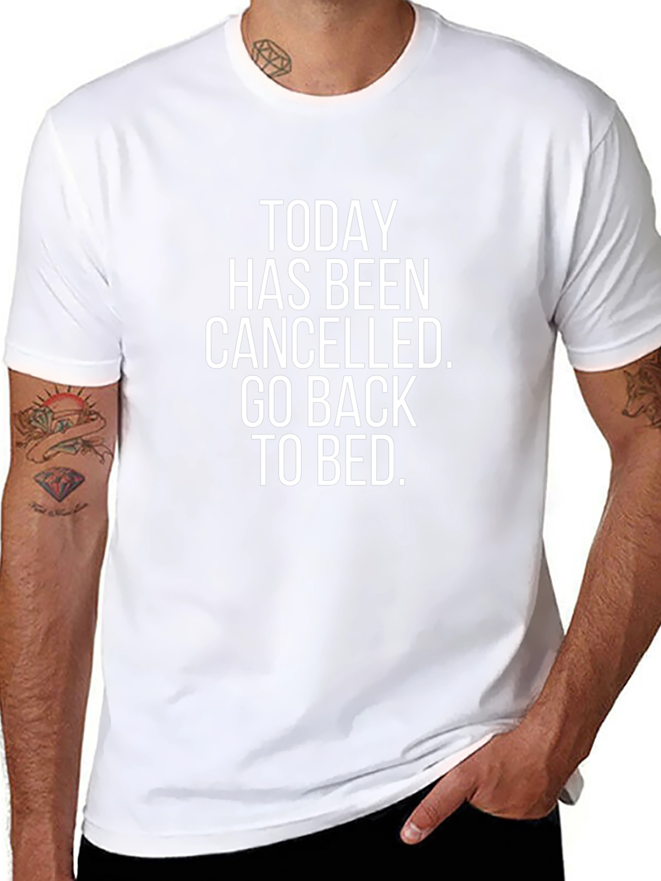 Today Cancelled Black T-Shirt - Funny Slogan Tee