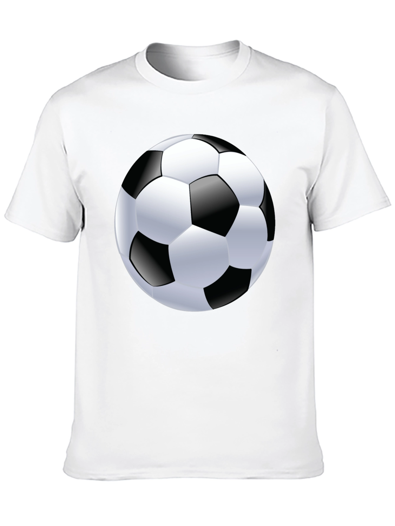 Soccer Ball Graphic Tee - Black Cotton T-Shirt