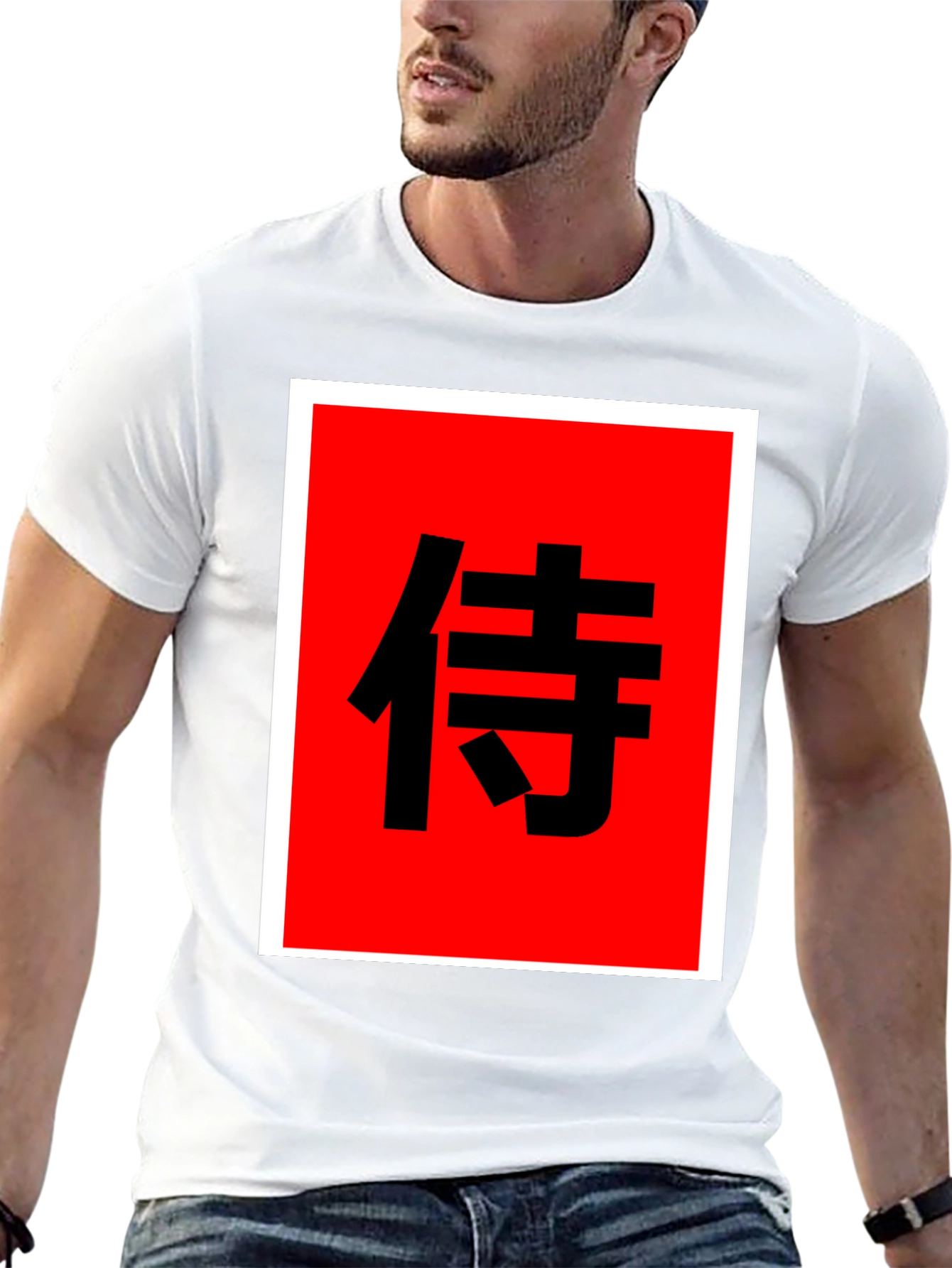 Samurai Kanji Graphic Tee - Bold Black Shirt