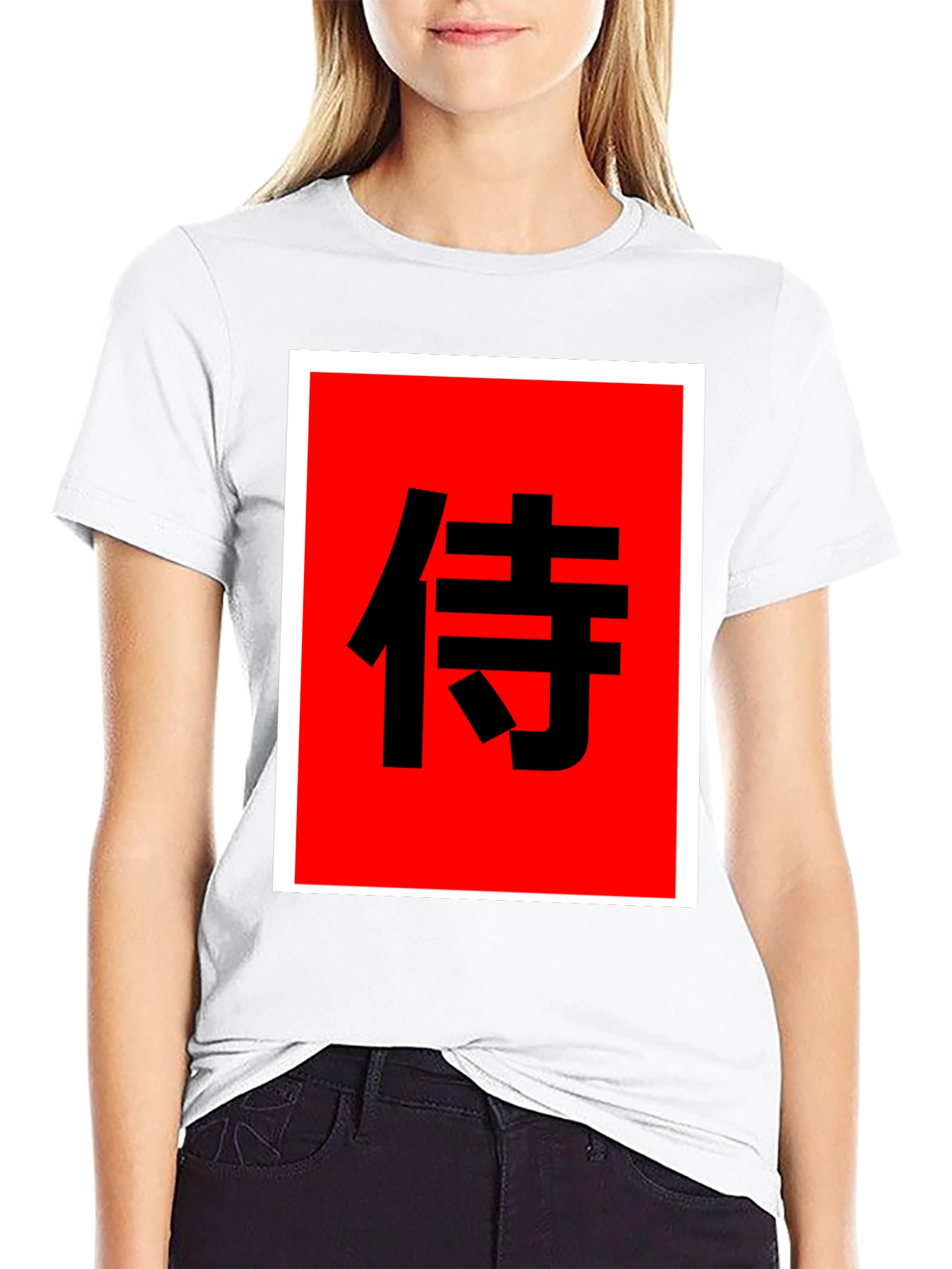 Samurai Kanji Graphic Tee - Bold Black Shirt
