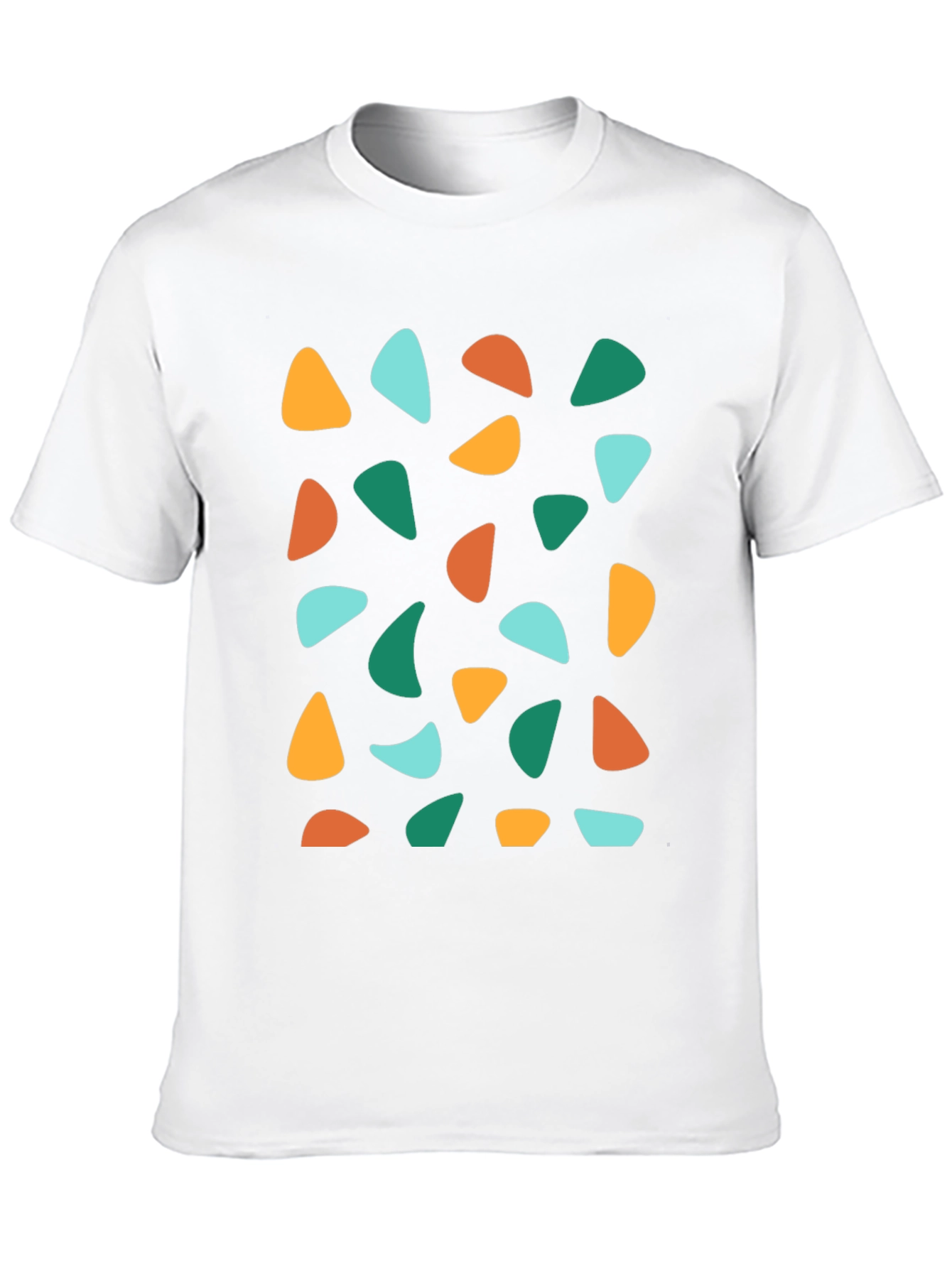 Retro Geometric Print Crew Neck T-Shirt